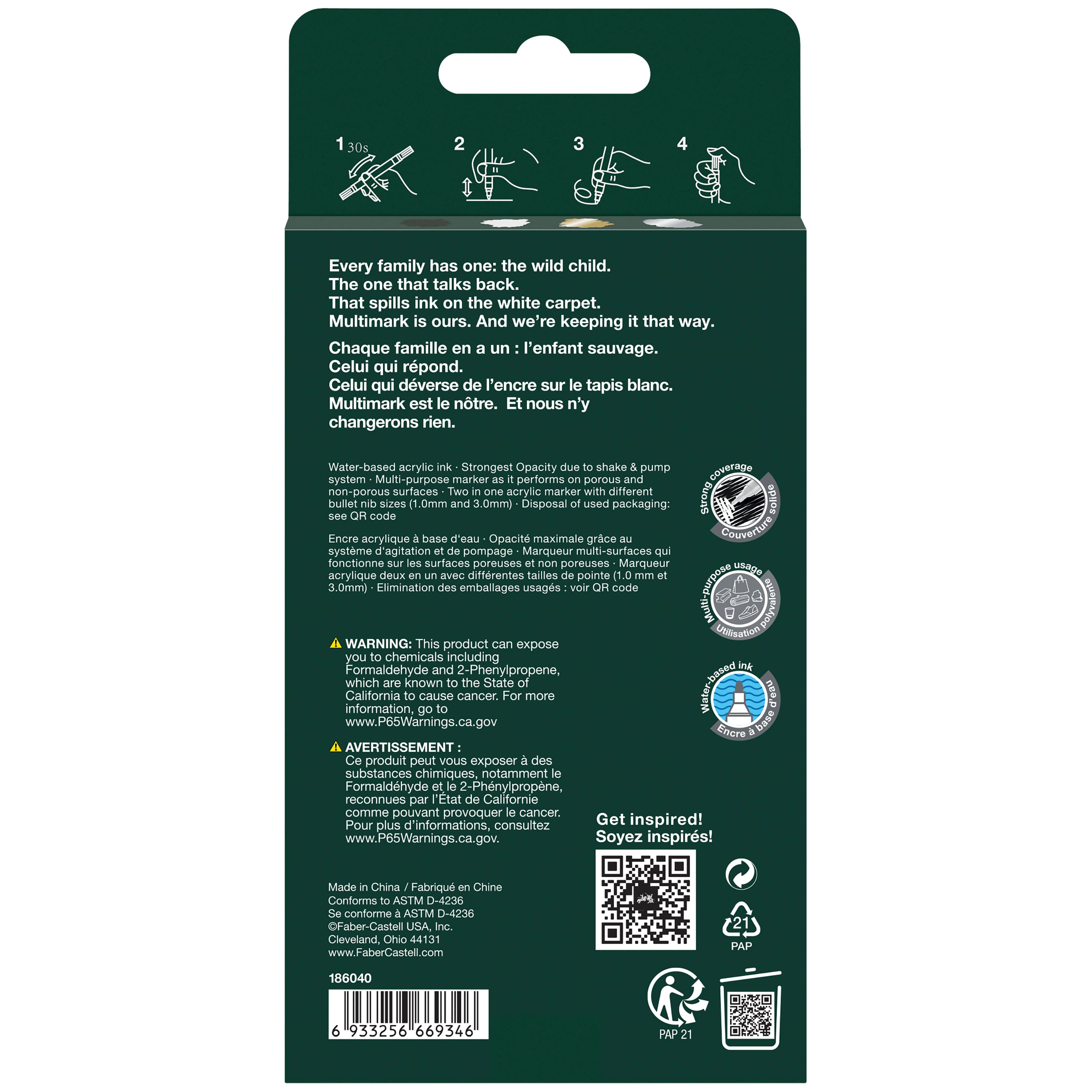 Faber-Castell® Metallic & White Acrylic Paint Marker Set