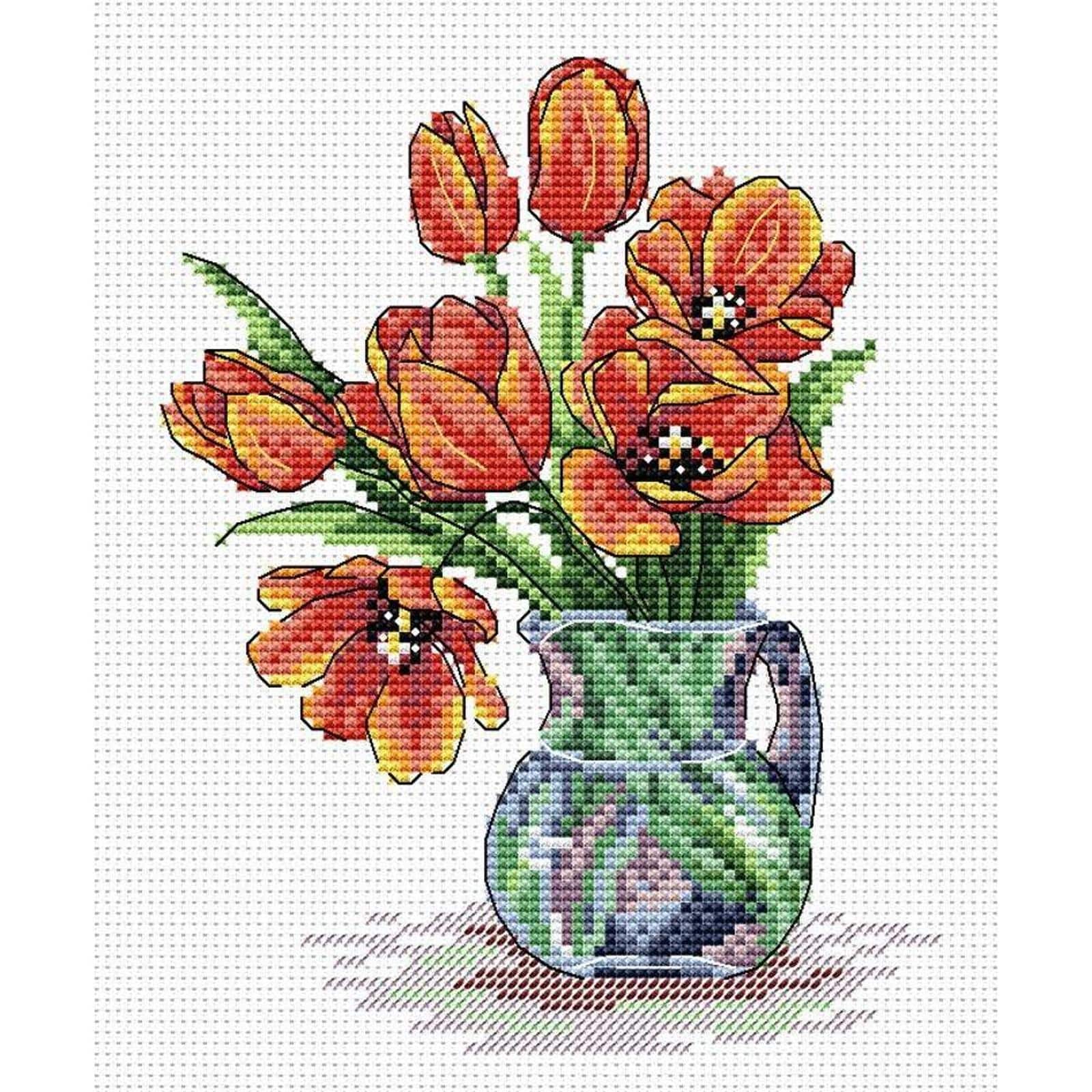 Mp Studia Spring Tulips Cross Stitch Kit