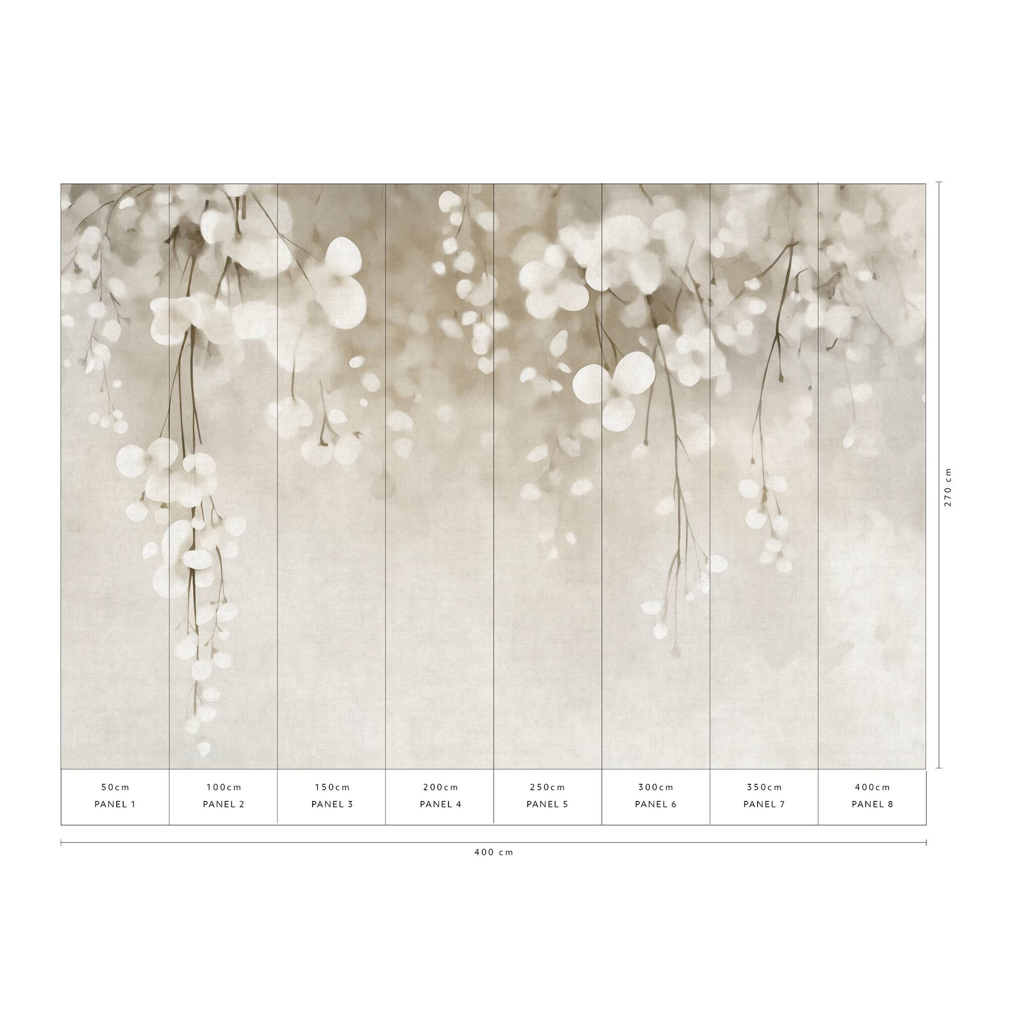 Designs Direct Ivory Rain Gray Wall Mural