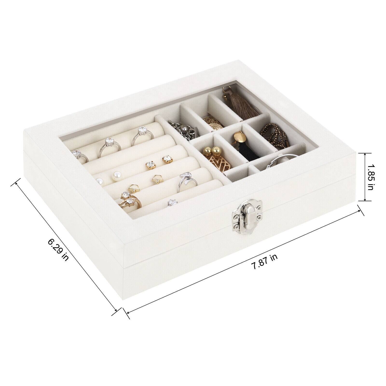 NEX™ 8" White Velvet Jewelry Organizer For Earring and Rings