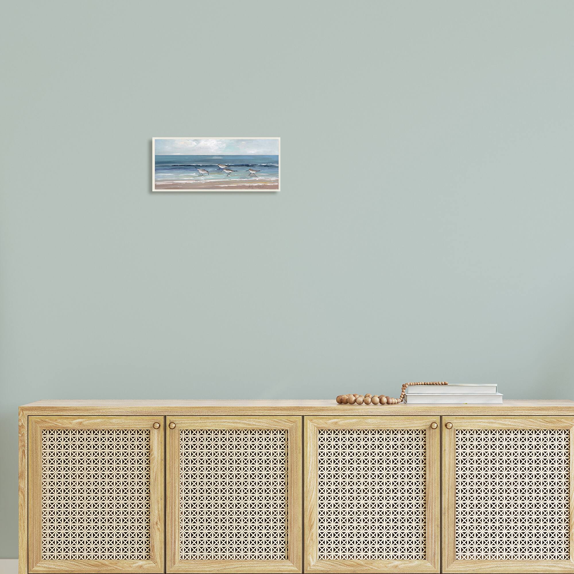 Stupell Industries Cloudy Sky Beach Painting Wall Plaque Art