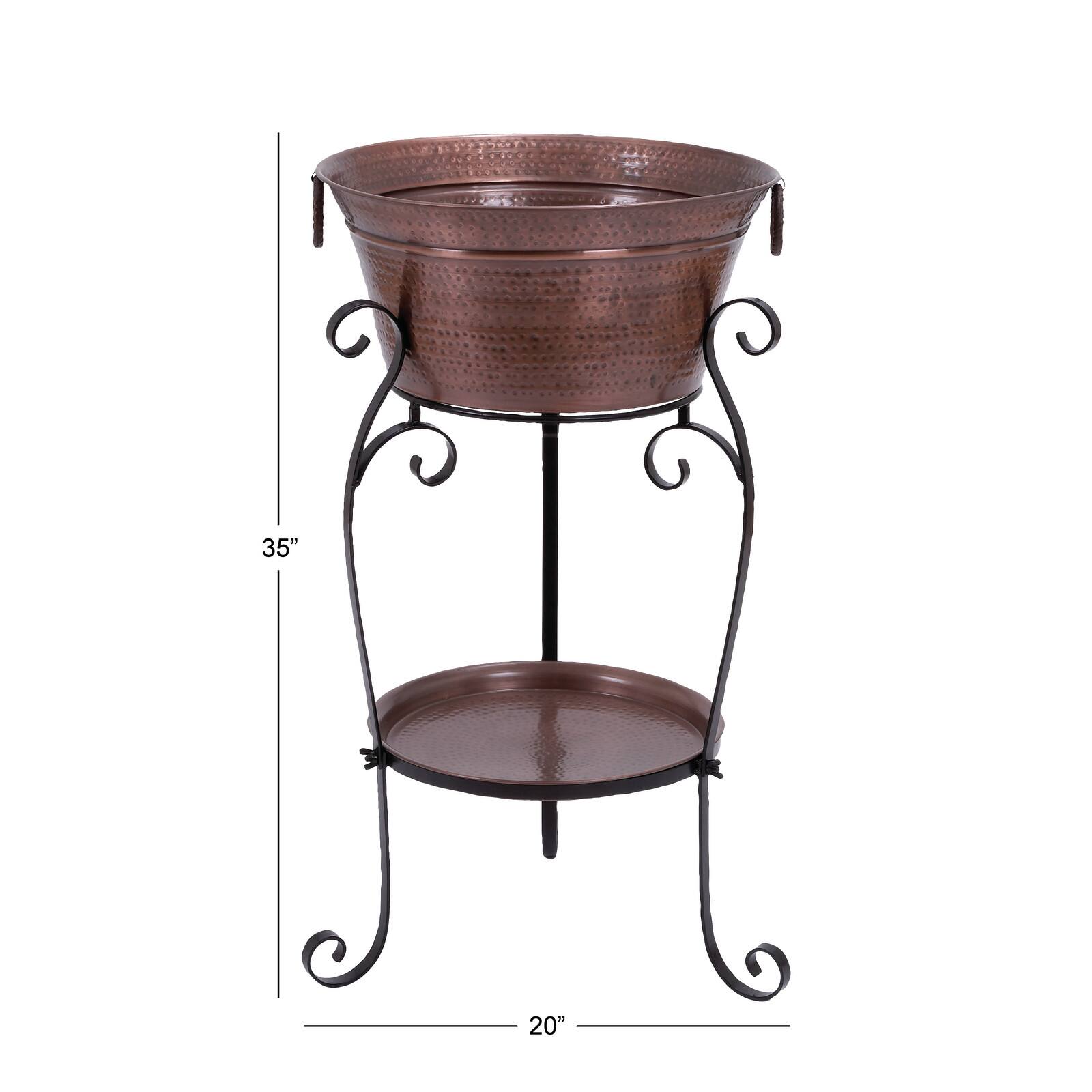 35" Copper Metal Rustic Wine Bucket