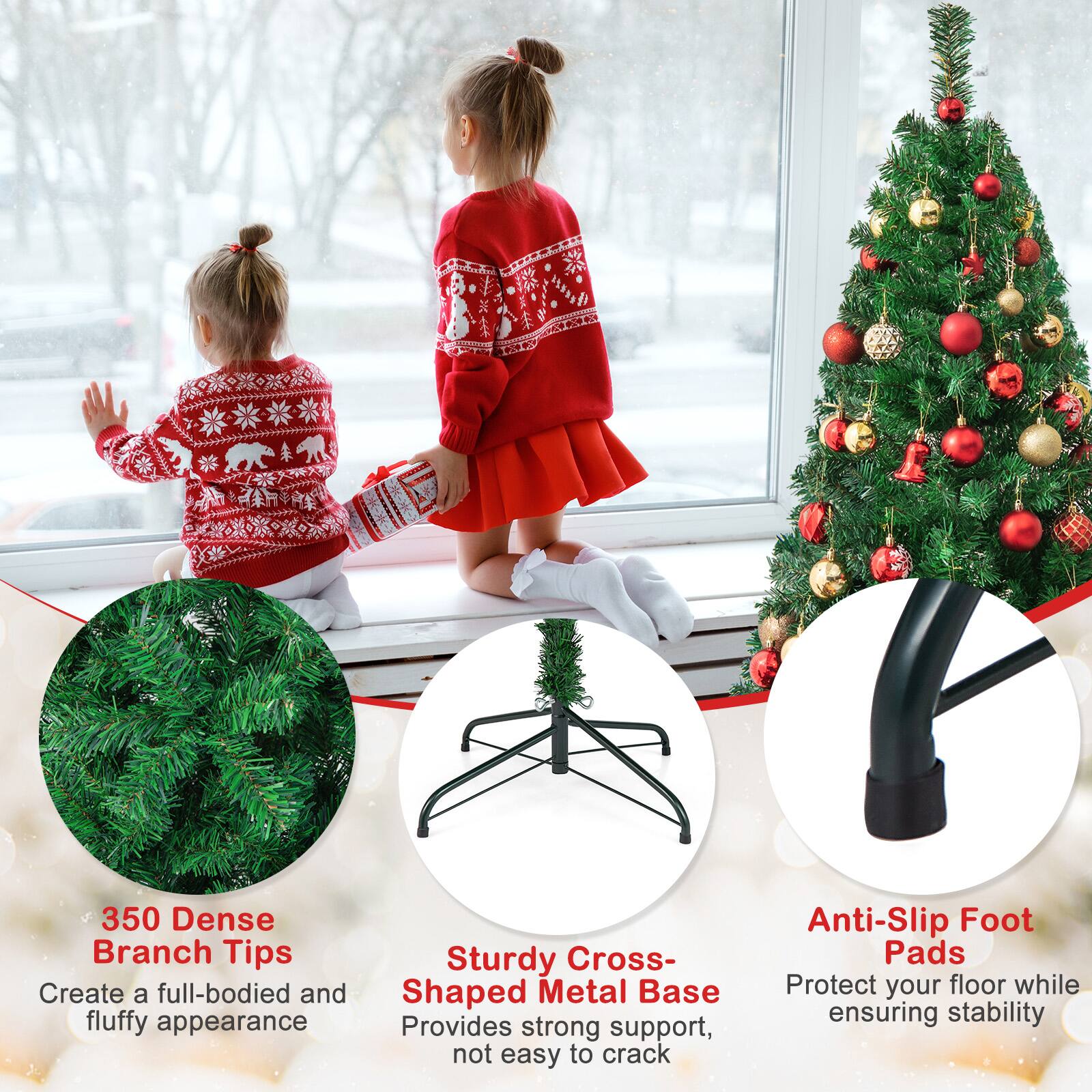 Costway 5ft. Unlit Pine Artificial Christmas Tree