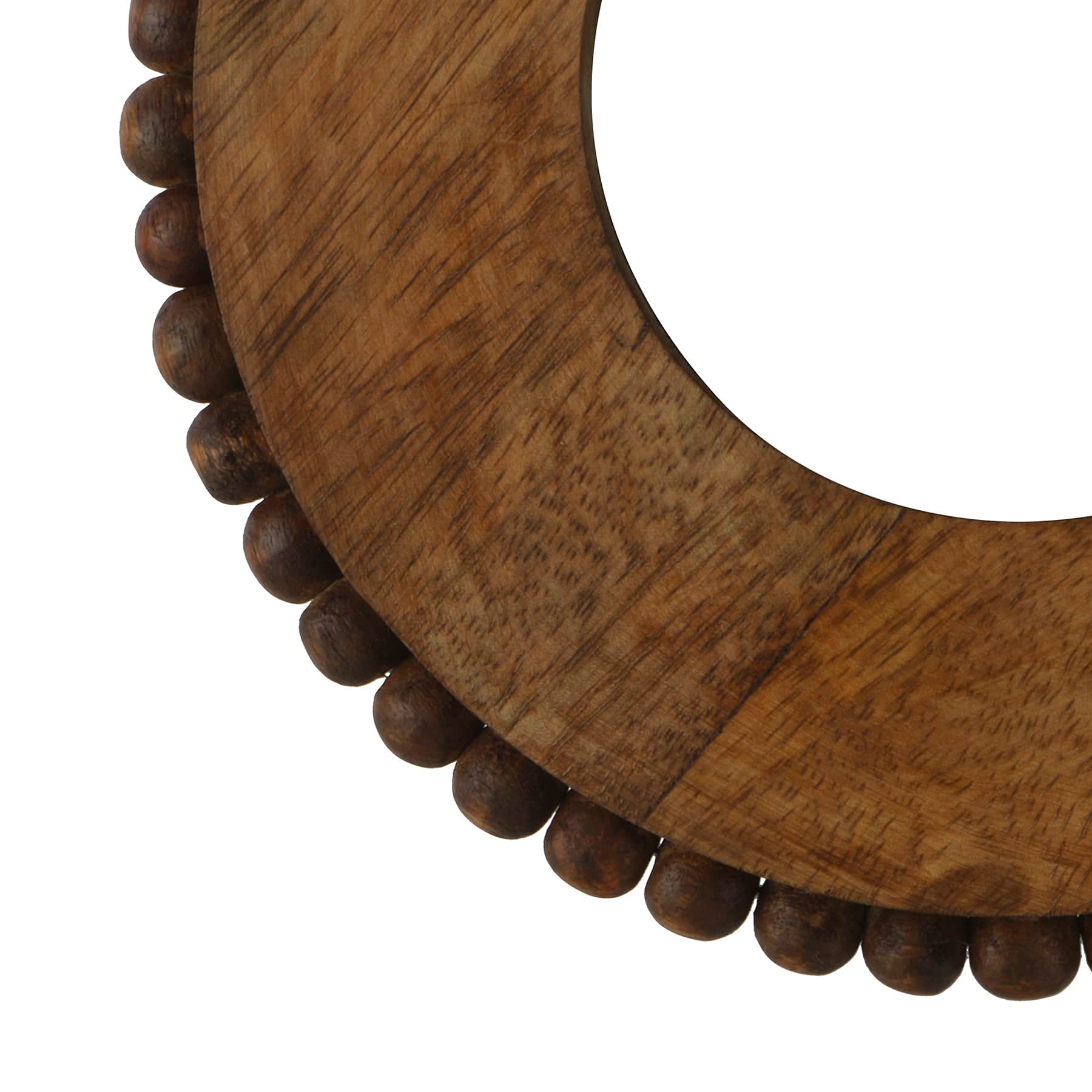 Home 4" x 4" Round Natural Mango Wood Beaded Tabletop Frame by Ashland®