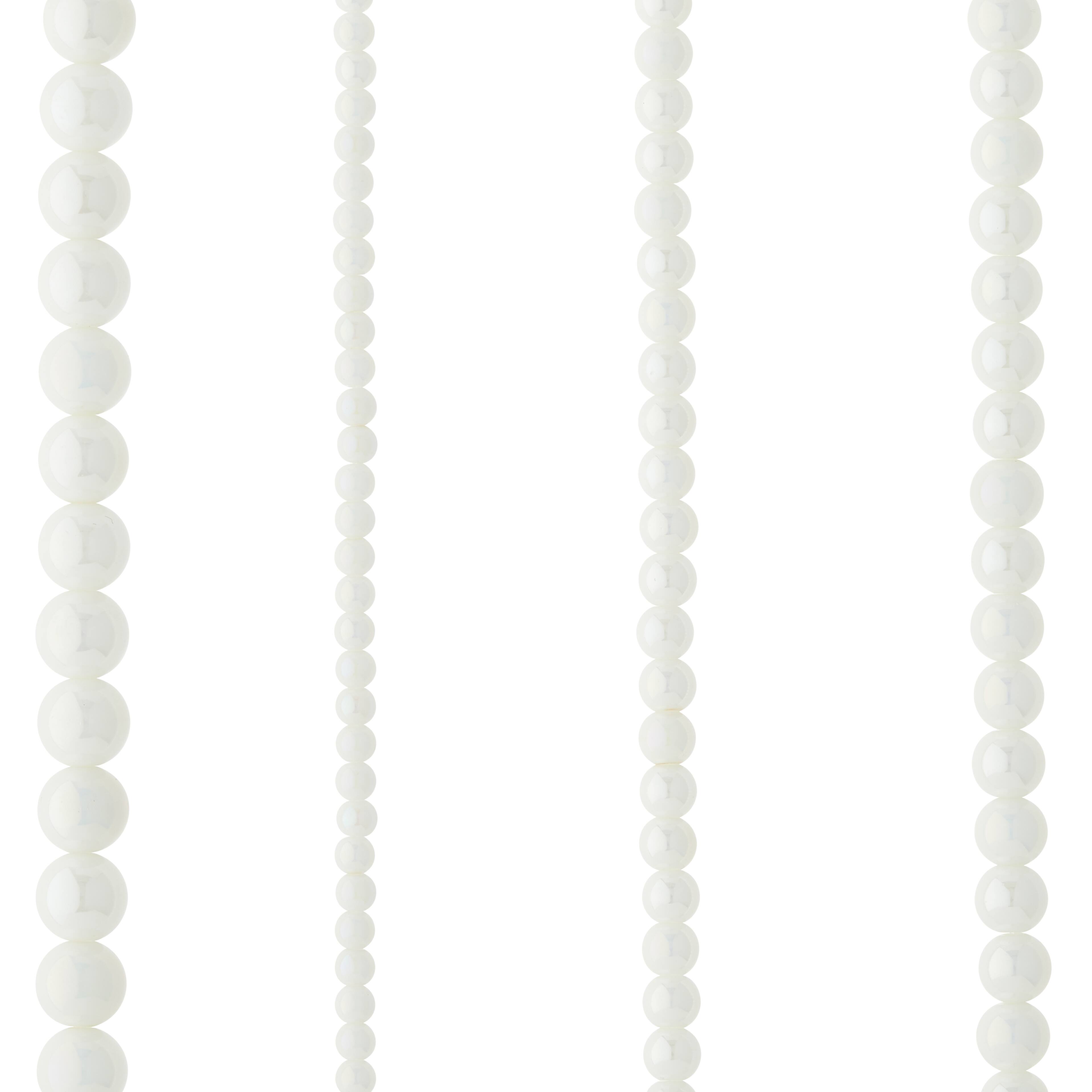 12 Pack: White Marble Glass Round Beads by Bead Landing™