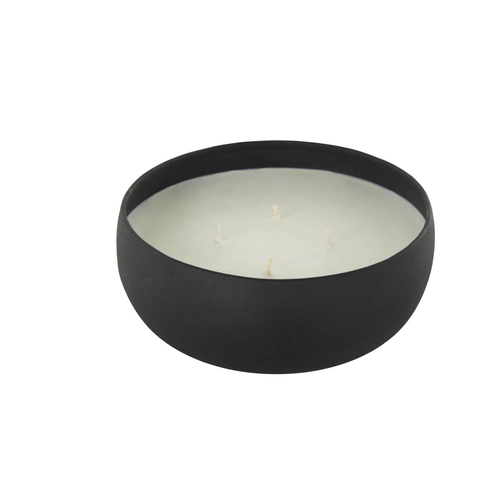 7" Black 4-Wick Metal Eucalyptus Spa Scented & Textured Candle with White Wax
