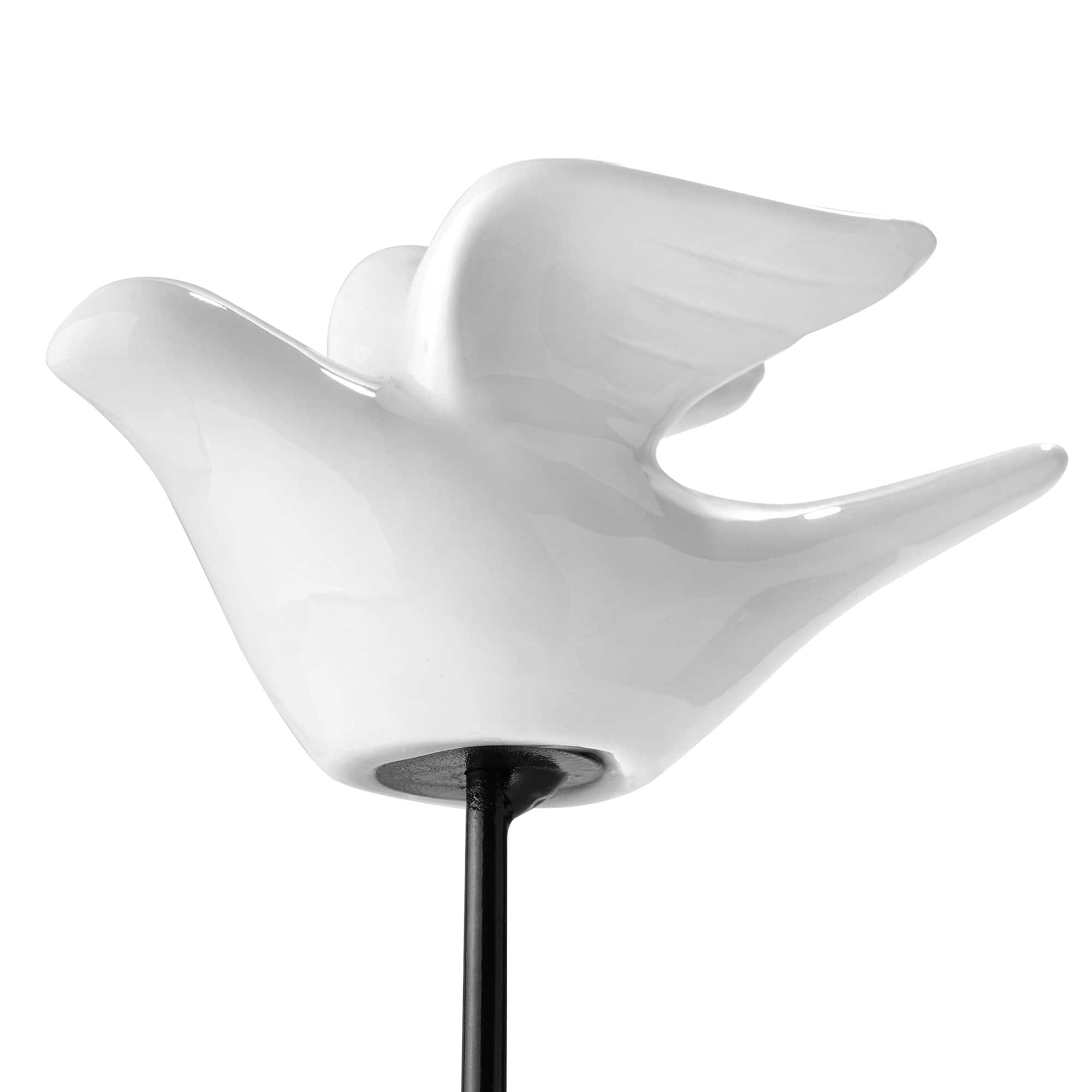 American Art Decor Ceramic Companions 2-Piece Ceramic & Metal Table Top Decor - 10.25" x 3.37", 6.25" x 5.5"