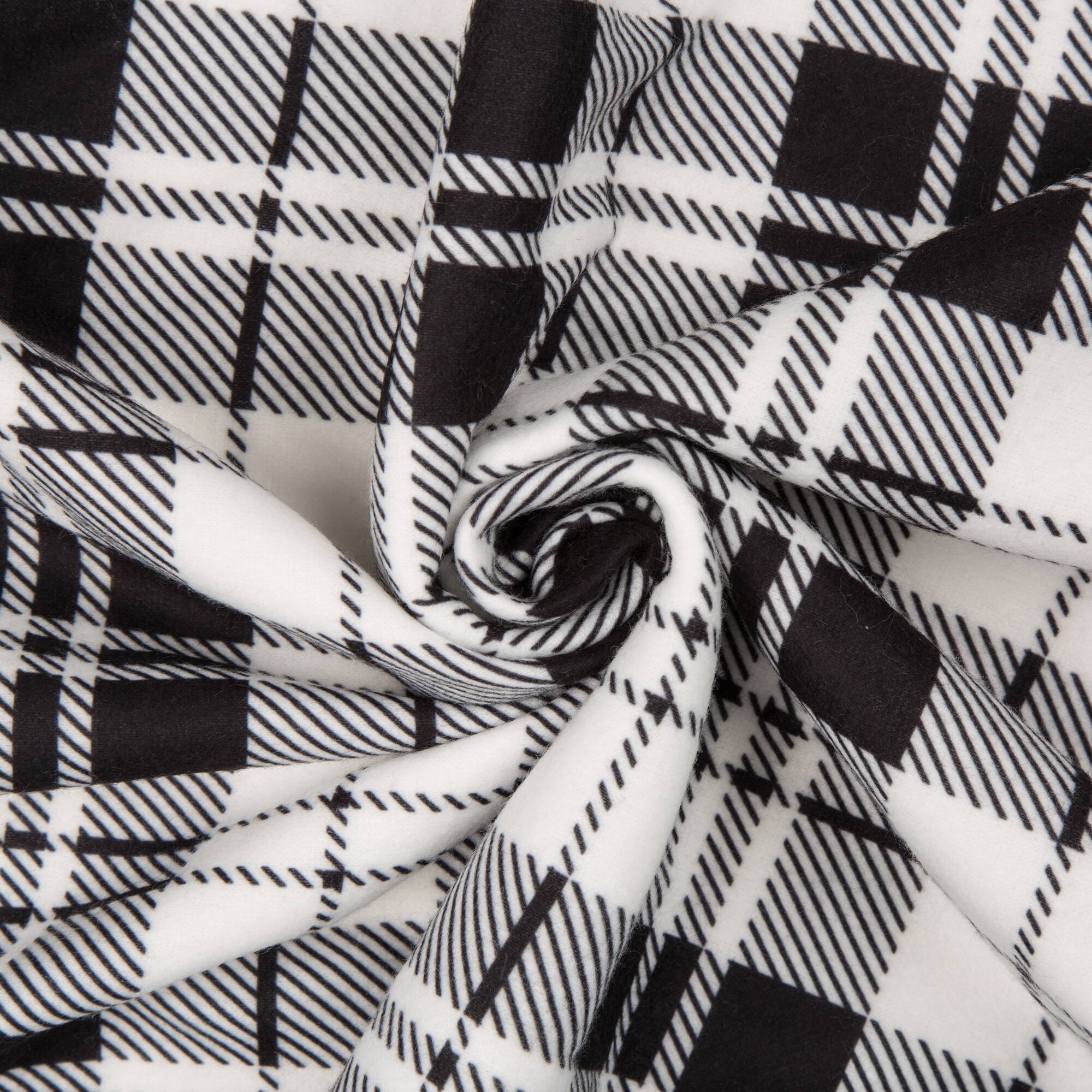 Glitzhome® Polar Fleece Black & White Plaid Reversible Duvet Cover
