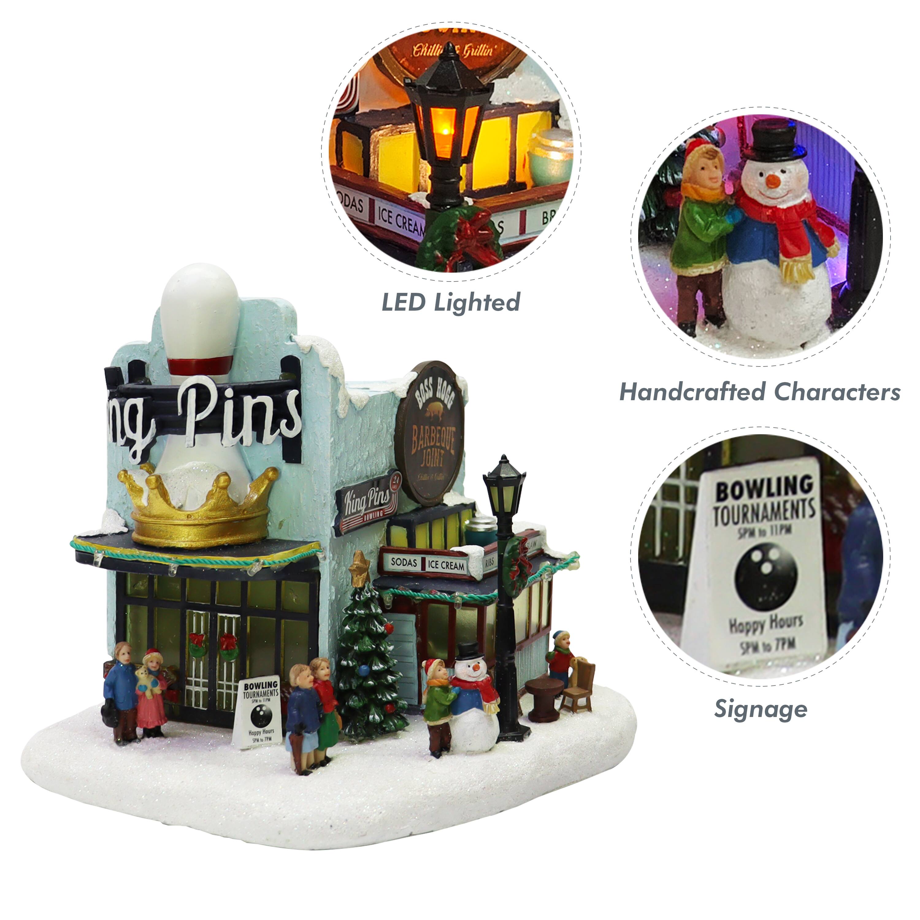 Moments in Time 8.4" King Pins Bowling Alley & Boss Hogg Barbeque Joint Décor