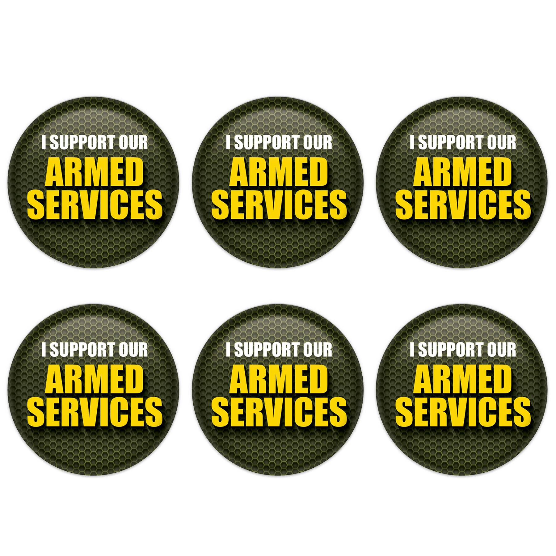 Beistle 2" I Support Our Armed Services Buttons