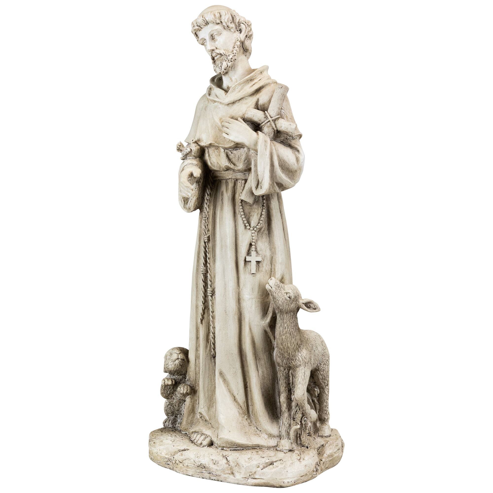 St. Francis Of Assisi with Animals Outdoor Garden Statue - 20"