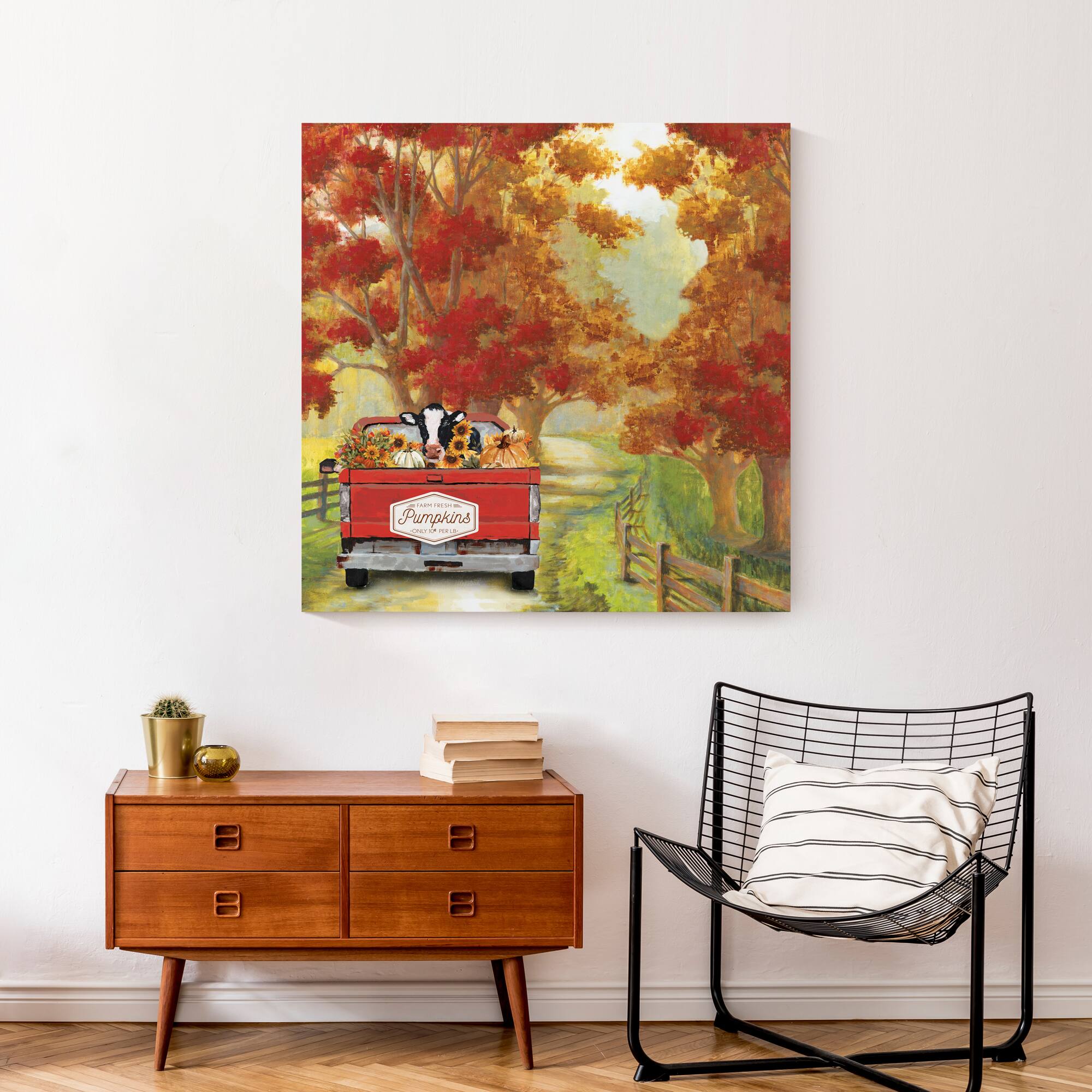 Harvest Cow Ride Canvas Wall Art