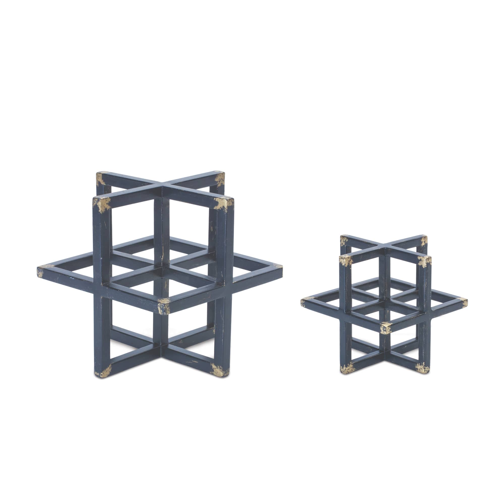 Modern Metal Star Sculpture Set