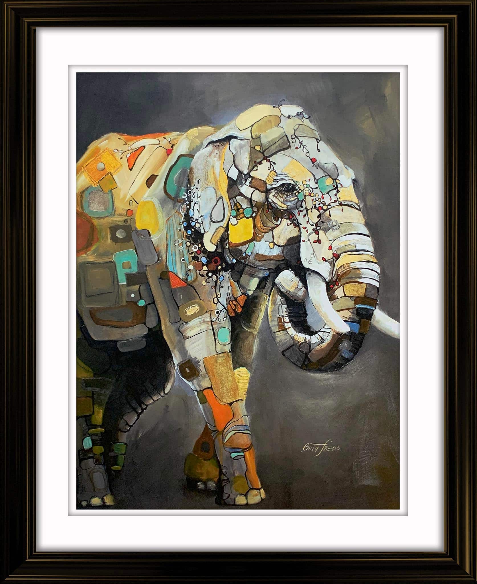 Asian Elephant Framed Print 20" x 26" by Britt Freda 30.5" x 34.5"