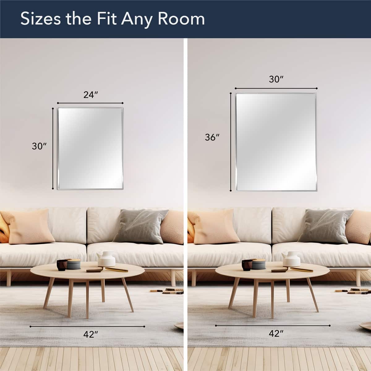 Head West Brushed Nickel 22" x 34" Float Framed Accent Mirror