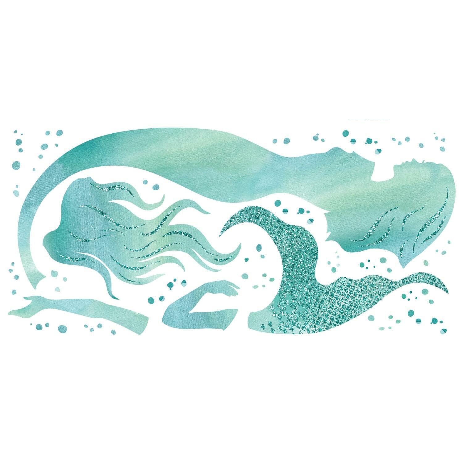 RoomMates Glitter Mermaid Peel & Stick Giant Wall Decals