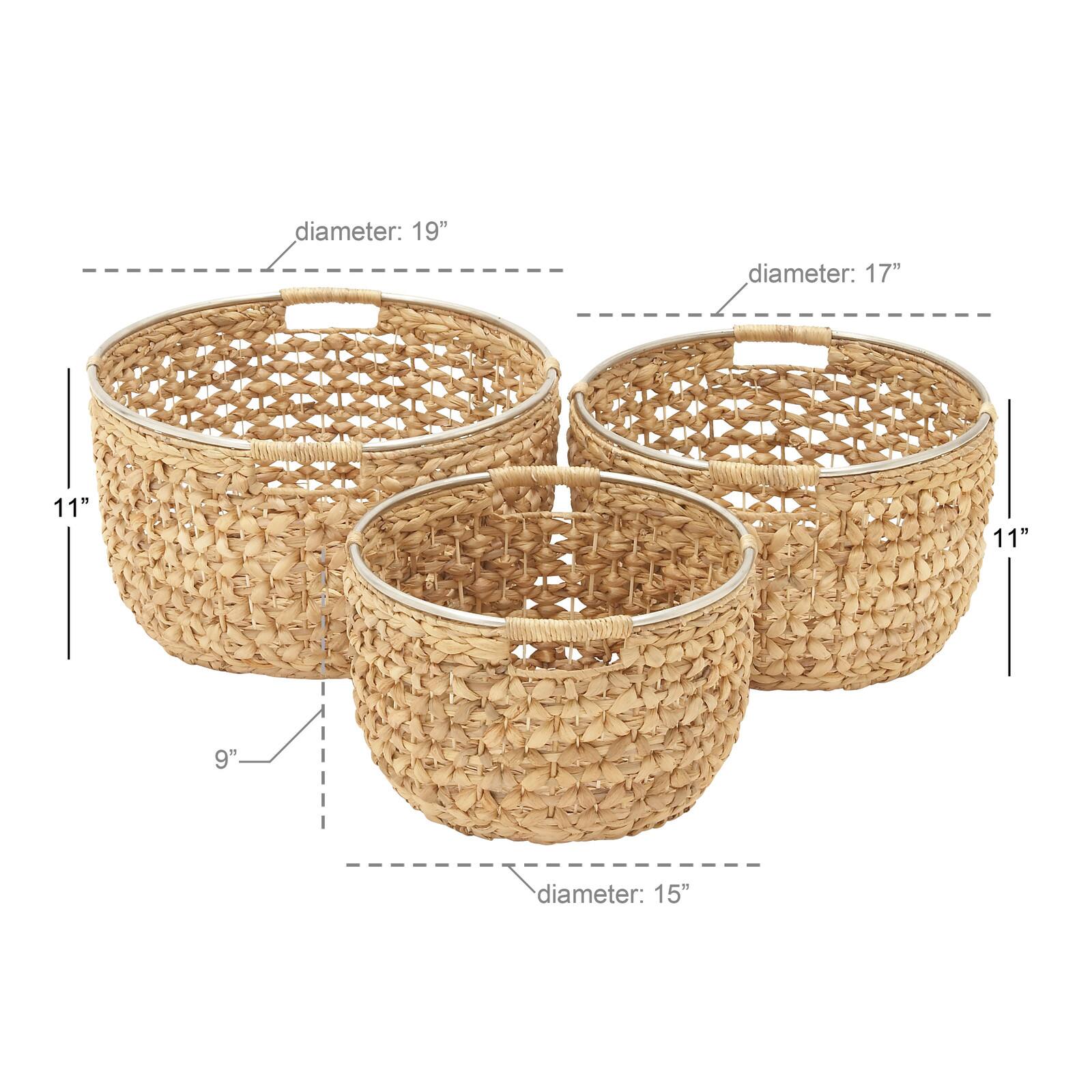 Tan Sea Grass Natural Storage Basket Set
