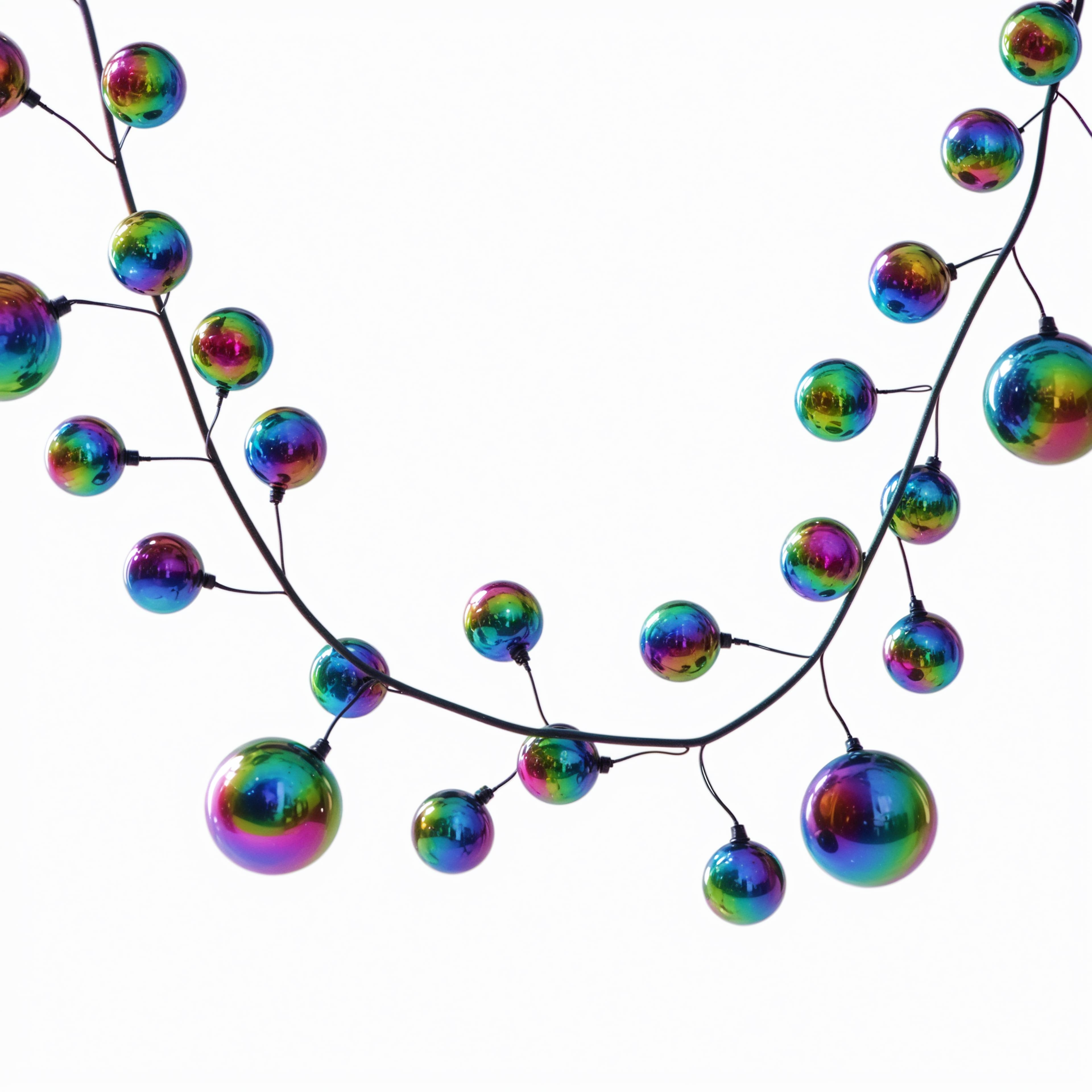 6ft. Iridescent Black Ball Ornament Garland by Ashland®