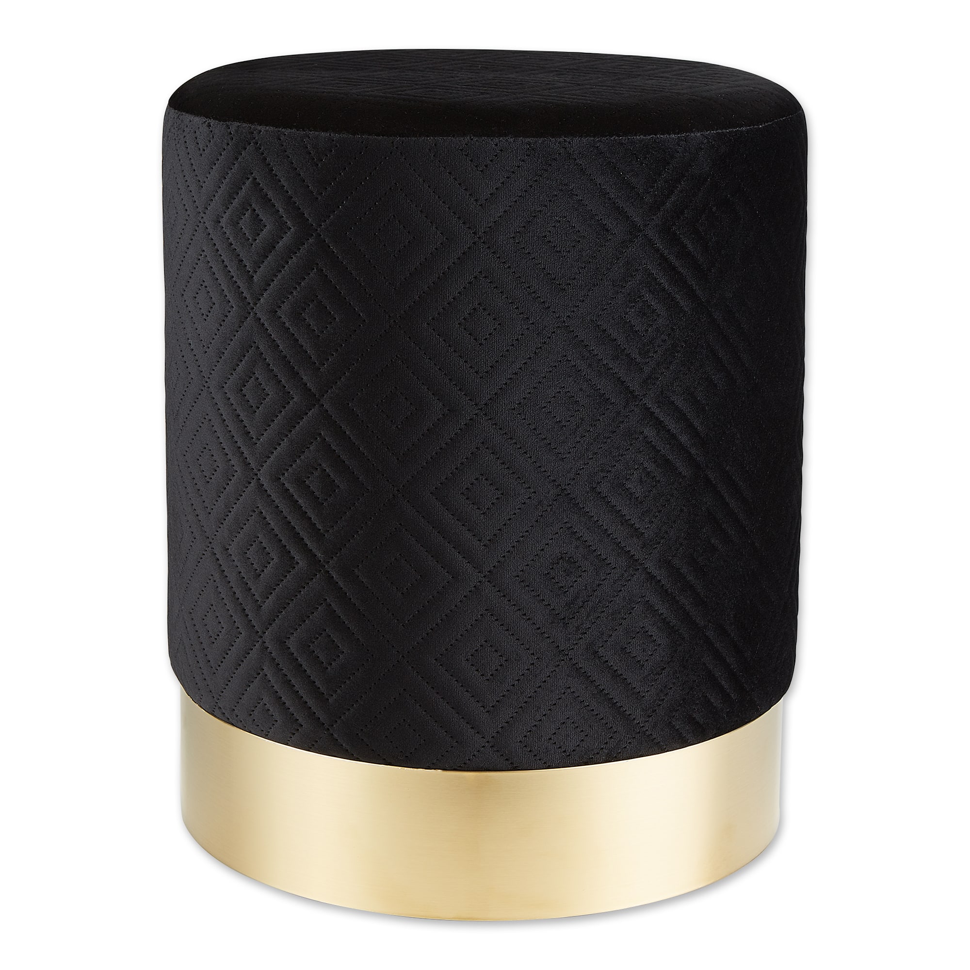 16.5" Black Velvet Stool