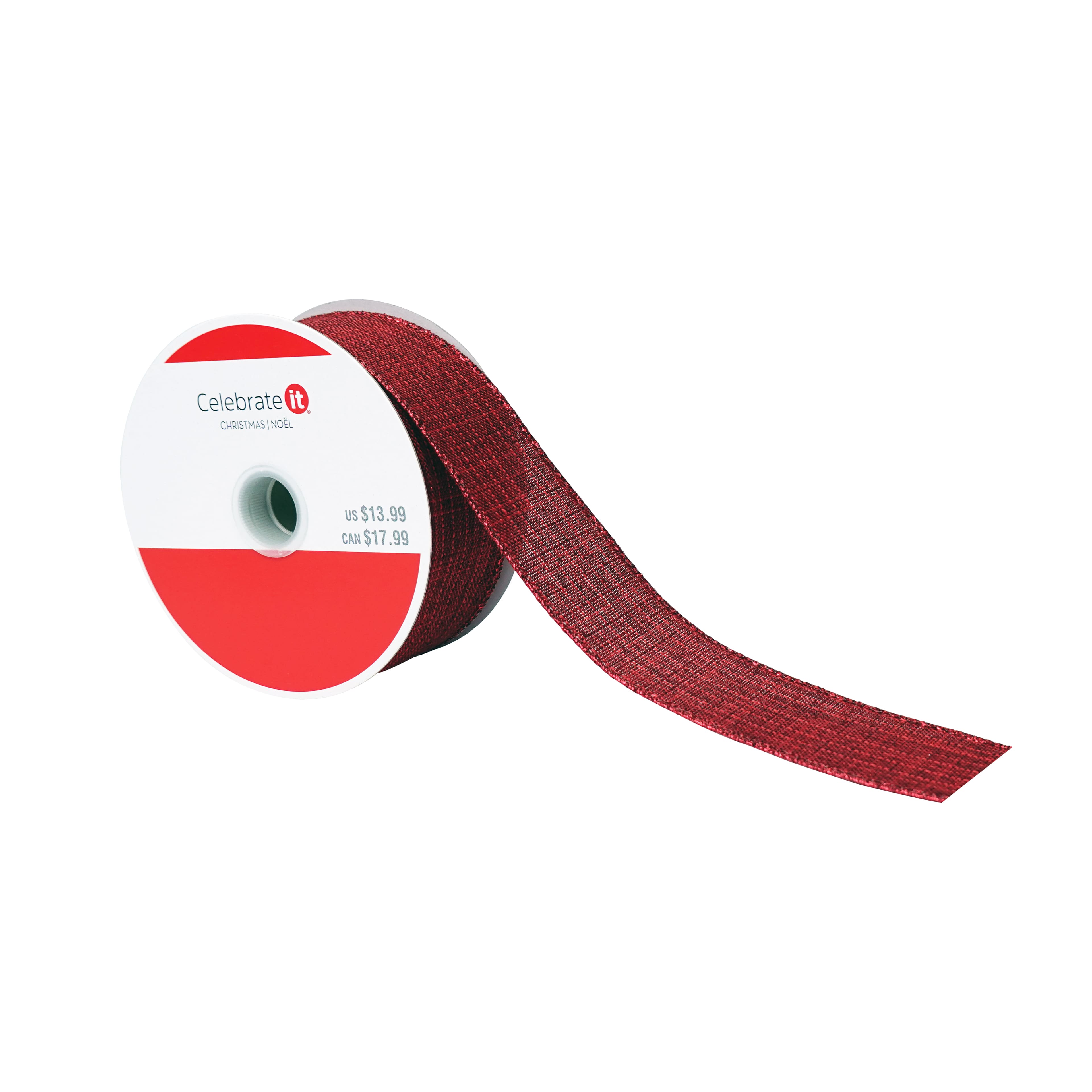 1.5" x 10yd. Burgundy Wired Linen Ribbon by Celebrate It®