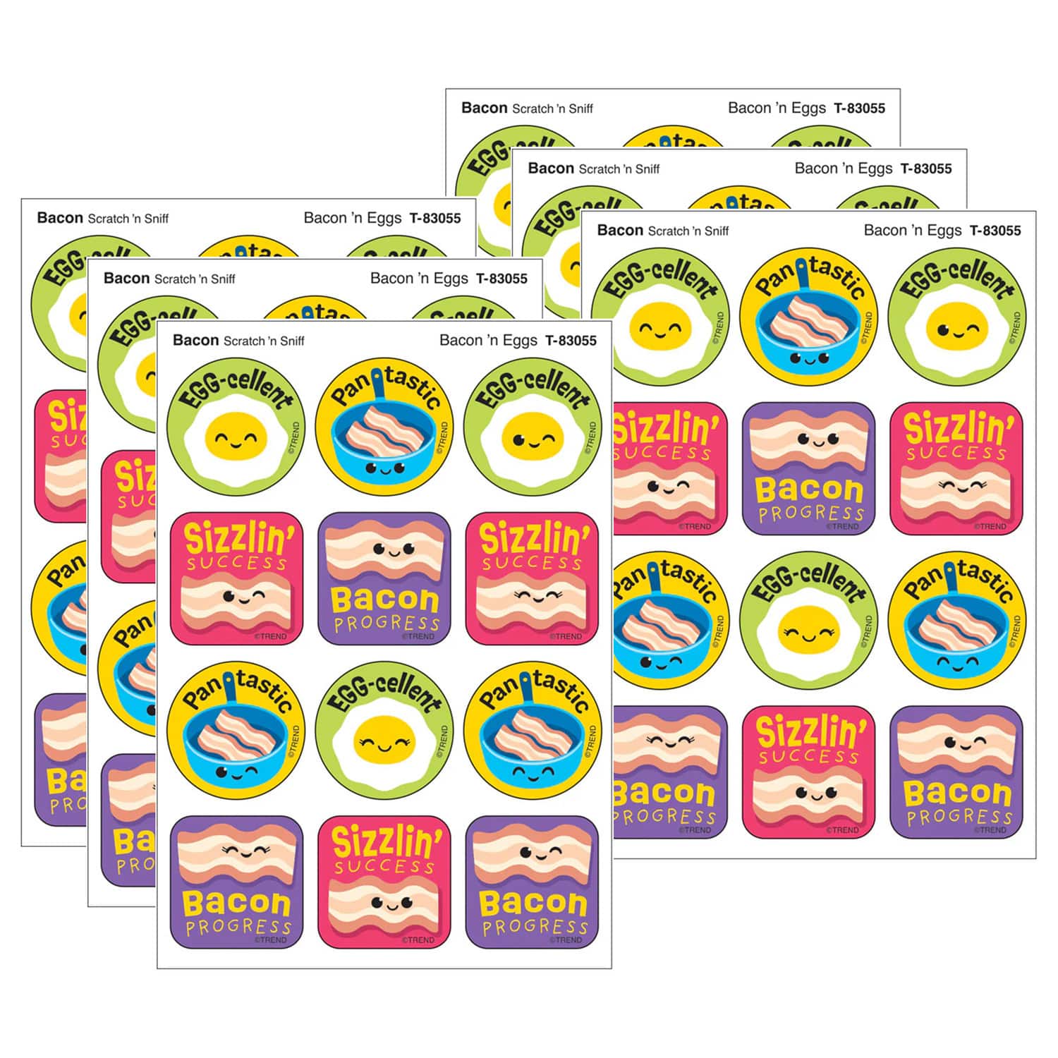 TREND Enterprises® Bacon 'n Eggs, Bacon Scent Scratch 'n Sniff Stinky Stickers®, 48 Per Pack, 6 Packs total of 288