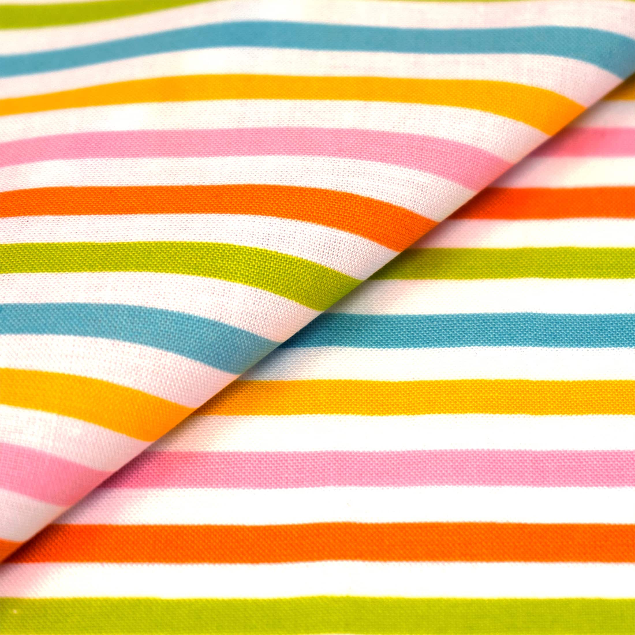 SINGER 1yd. Pastel Stripes Print Cotton Fabric