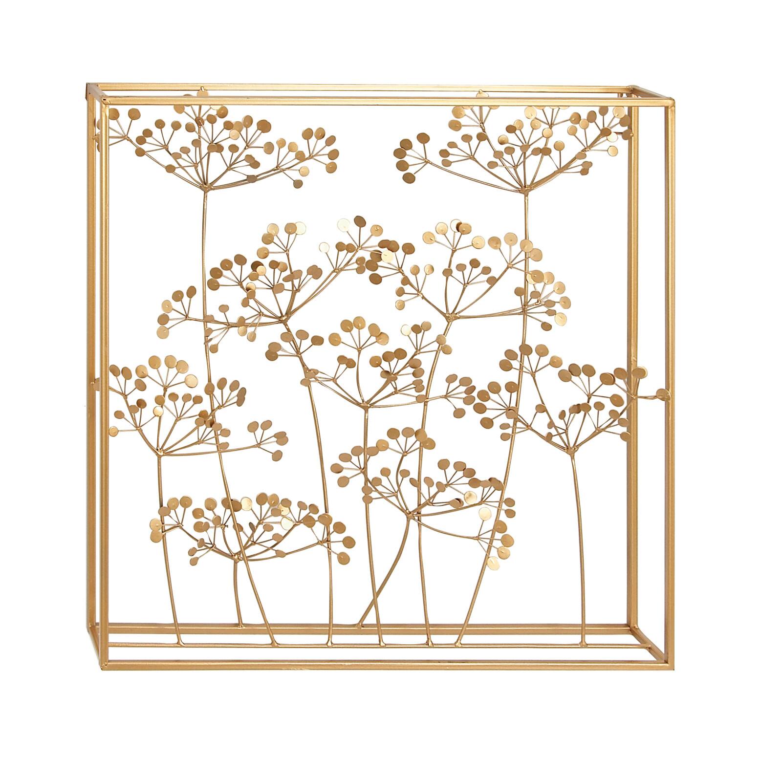 28" Gold Modern Floral Wall Décor