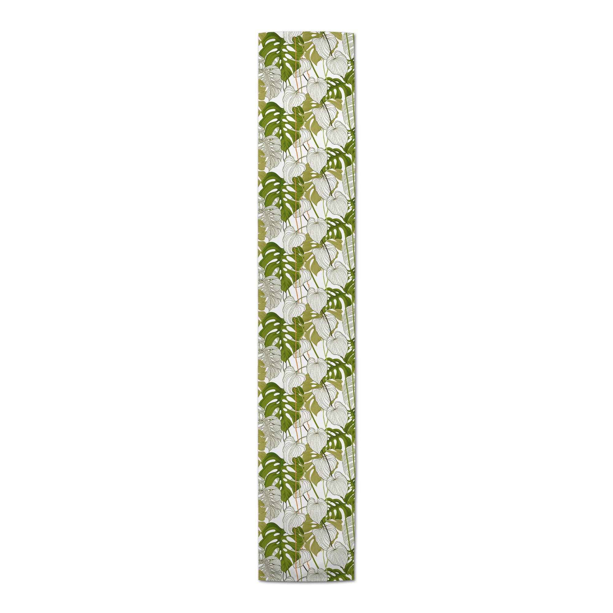 Yellow Green Monstera 16" x 72" Cotton Twill Runner