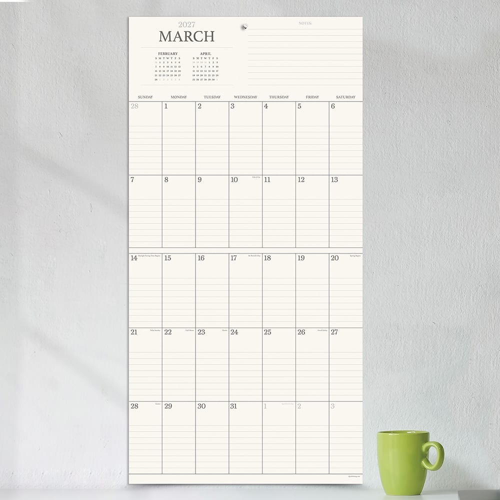 2027 Simple Aesthetic Grid Wall Calendar