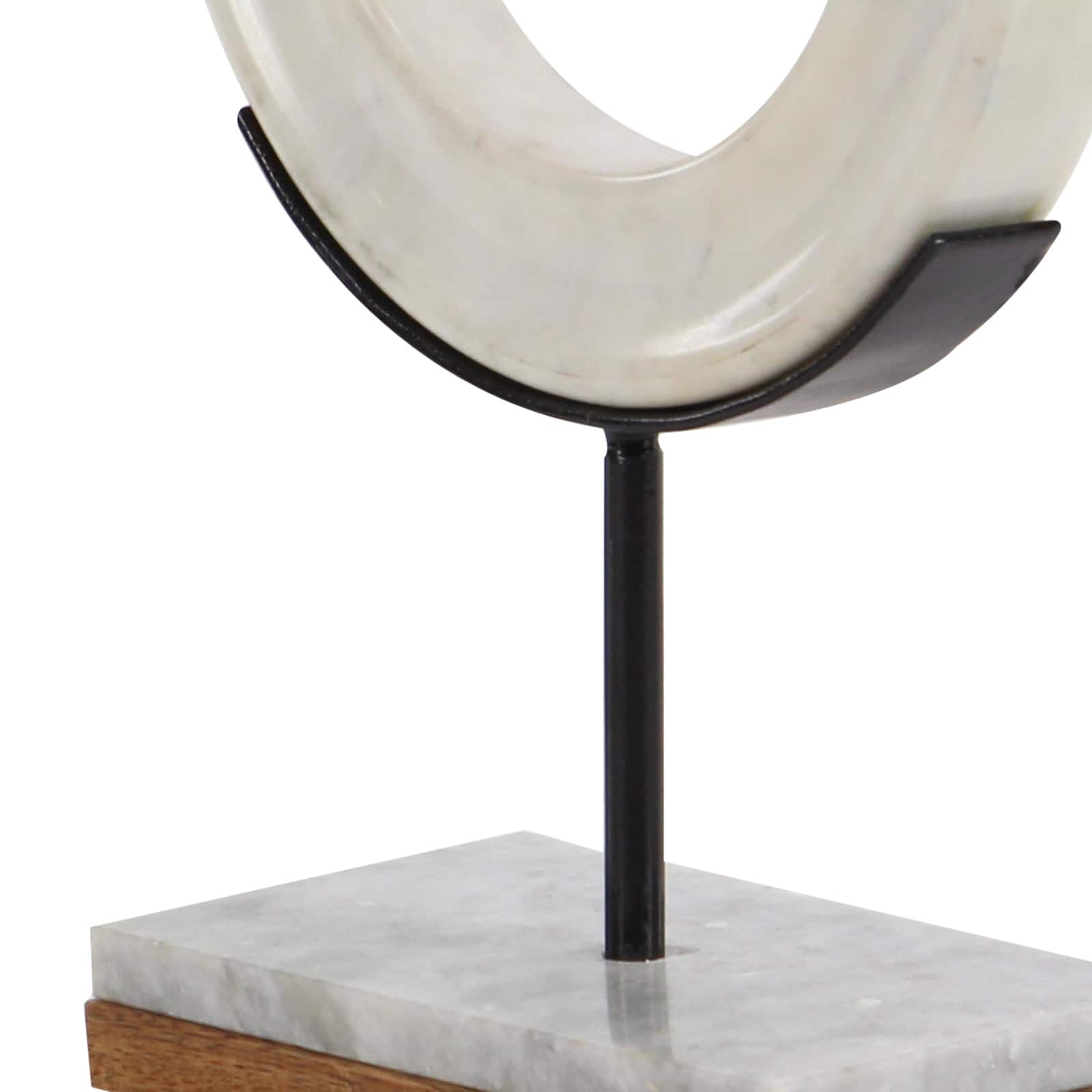 CosmoLiving by Cosmopolitan 14" White Geometric Marble Sculpture