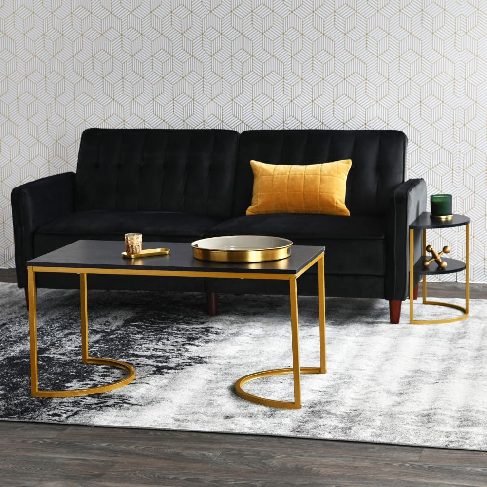 Household Essentials 39" Half Moon Rectangular Coffee Table