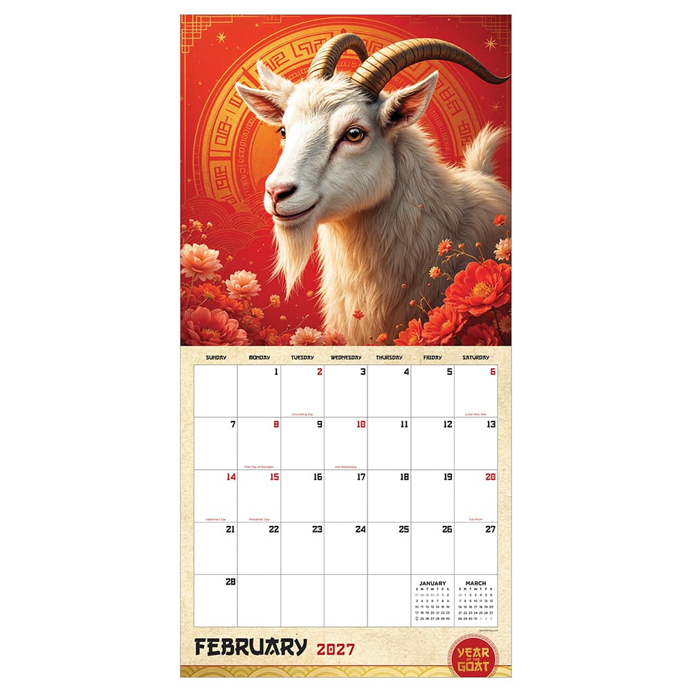 2027 Year of the Goat Wall Calendar