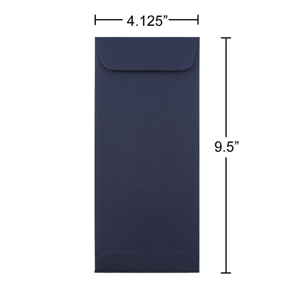 JAM Paper 4" x 9.5" Navy Blue Policy Business Premium Envelopes