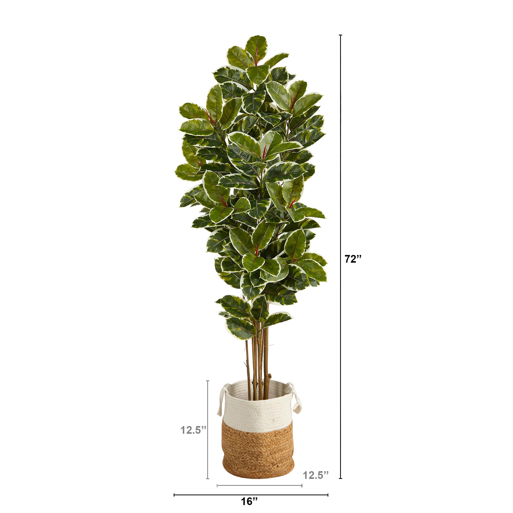 6ft. Oak Artificial Tree in Handmade Natural Jute and Cotton Planter UV Resistant (Indoor/Outdoor)