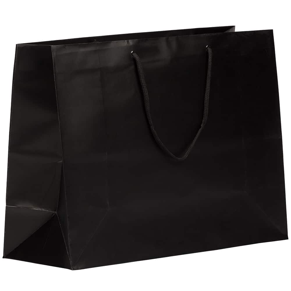 JAM Paper X-Large Black Matte Gift Bags, 100ct.