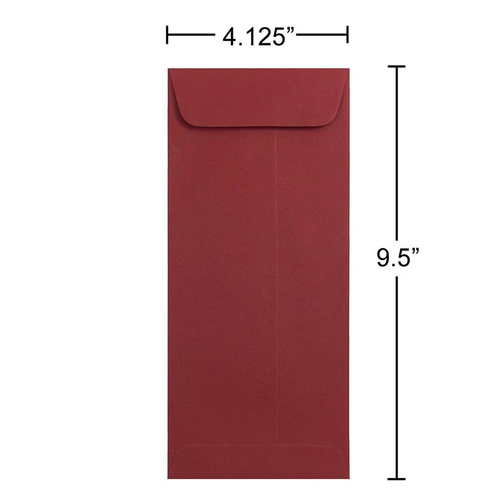 JAM Paper 4.125" x 9.5" Red #10 Policy Envelopes, 50ct.