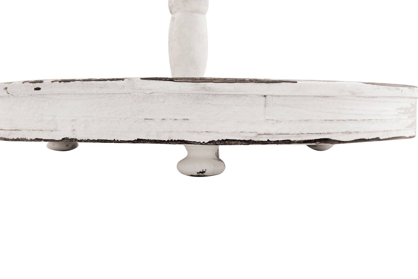 Hello Honey® 18.5" Distressed Cream Wood 2-Tier Tray