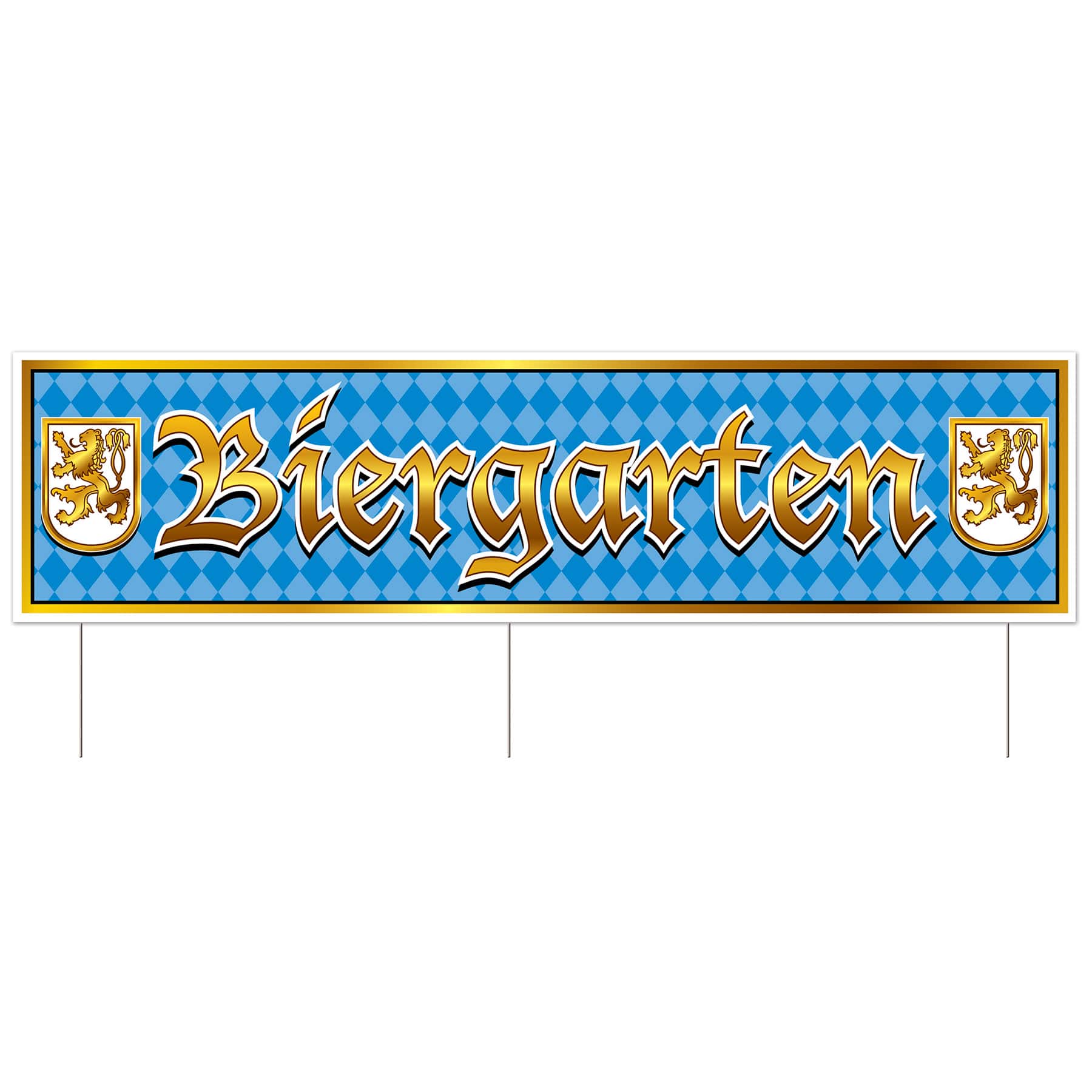Beistle 11.75" x 47" Oktoberfest Plastic Jumbo Biergarten Yard Sign