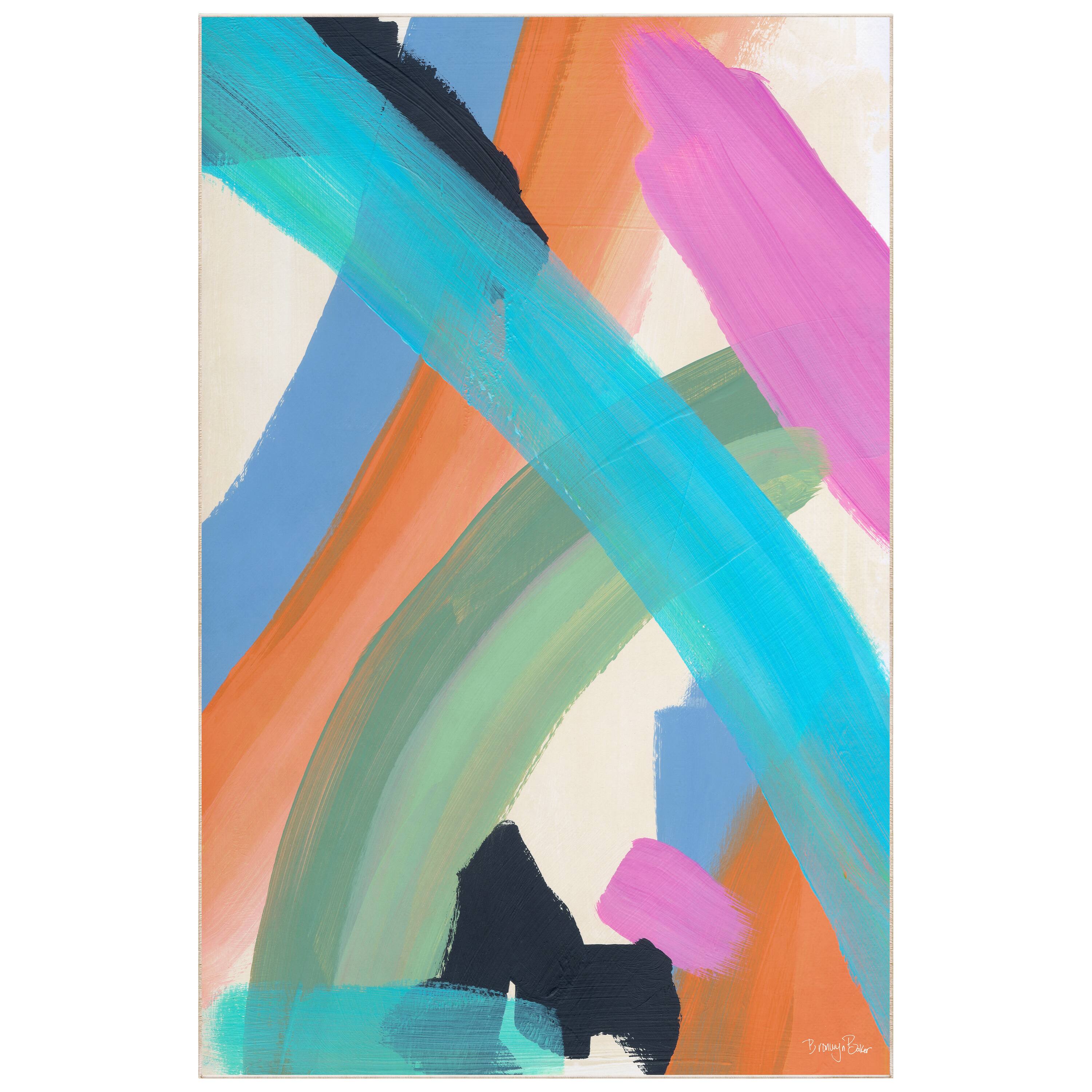 Empire Art Direct 5ft. x 7.5ft. The Script II B Tapis D'Art Washable Abstract Area Rug