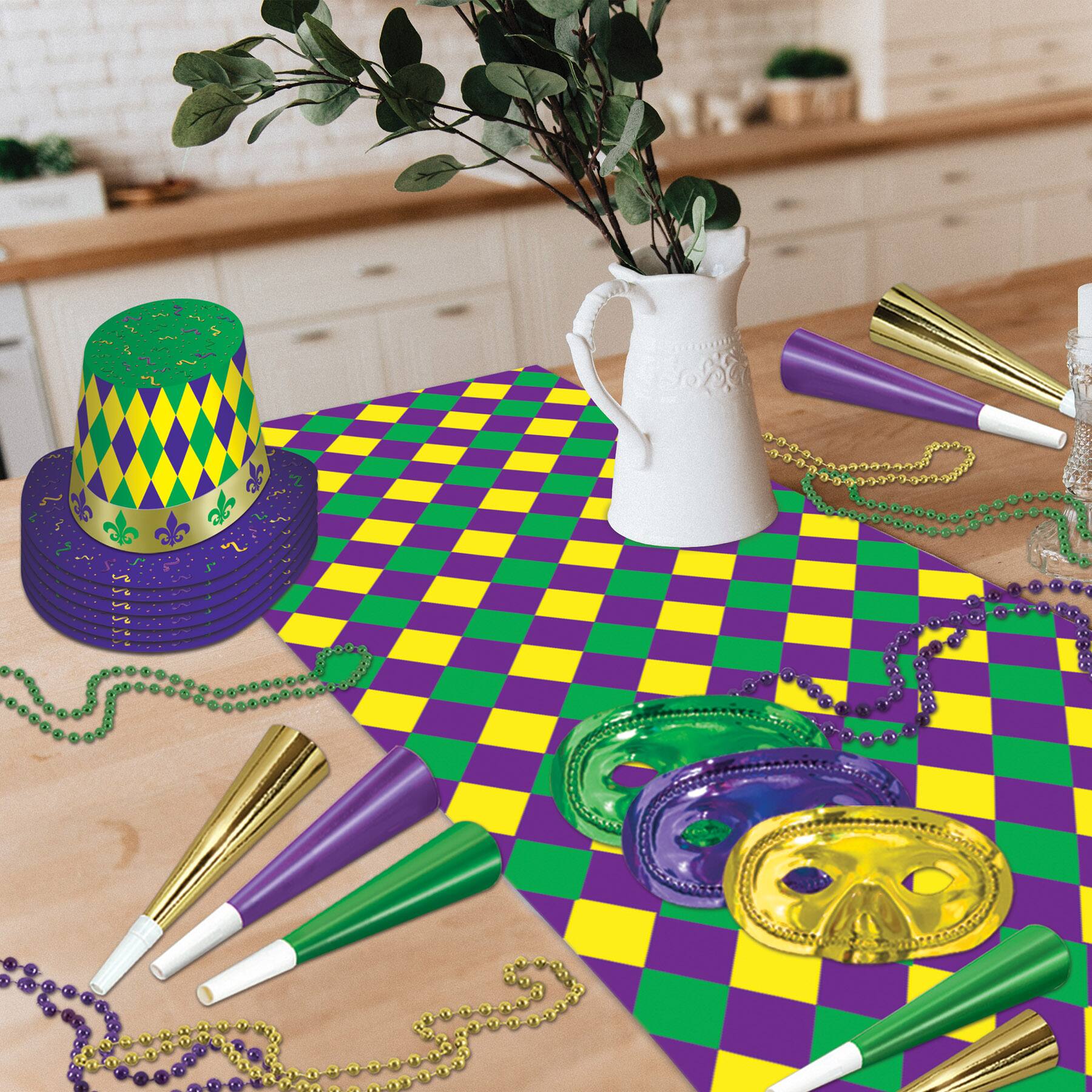 Beistle 6ft. Printed Paper Mardi Gras Table Runners, 2ct.