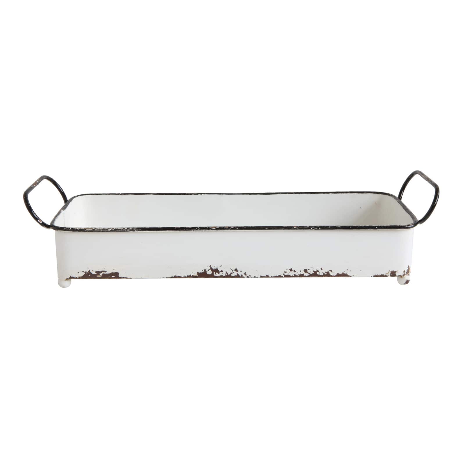 Hello Honey® 16" Silver Decorative Rectangle Distressed Metal Tray