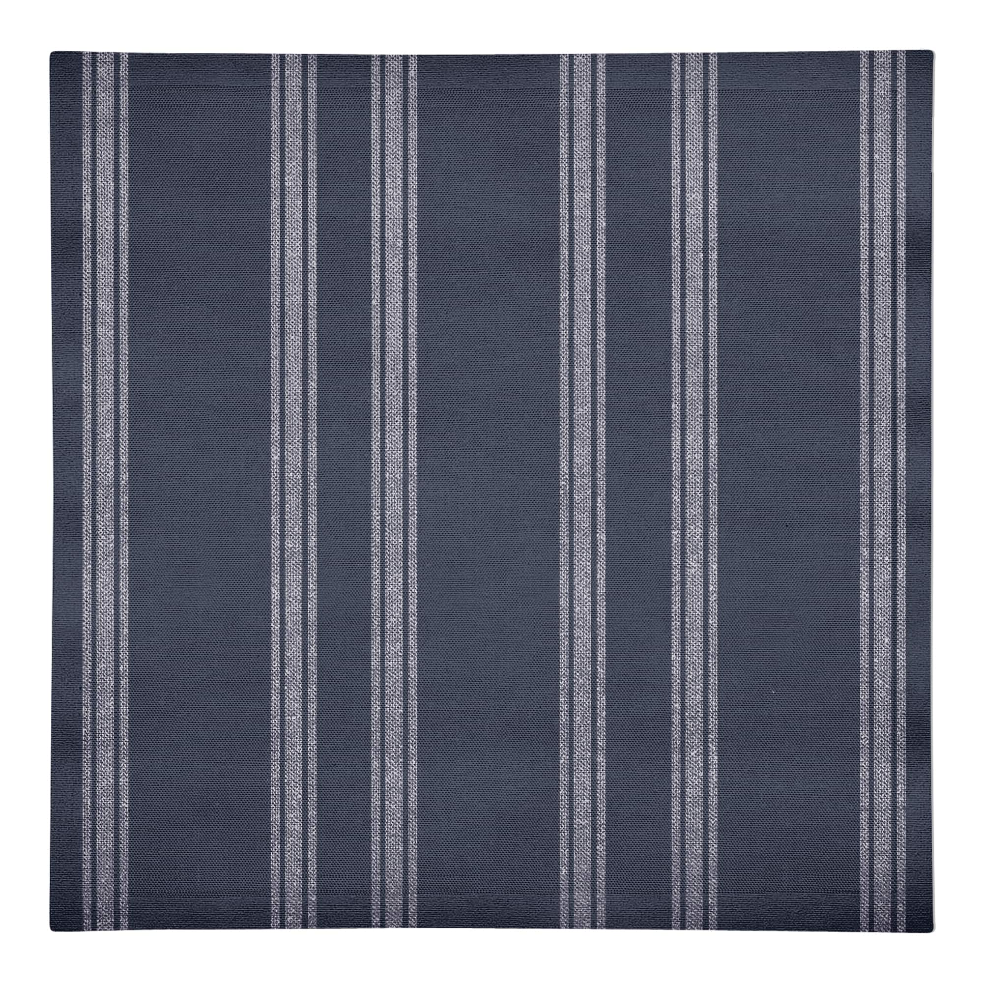 Blue Linen Stripe 10" x 10"  Cotton Twill Napkin