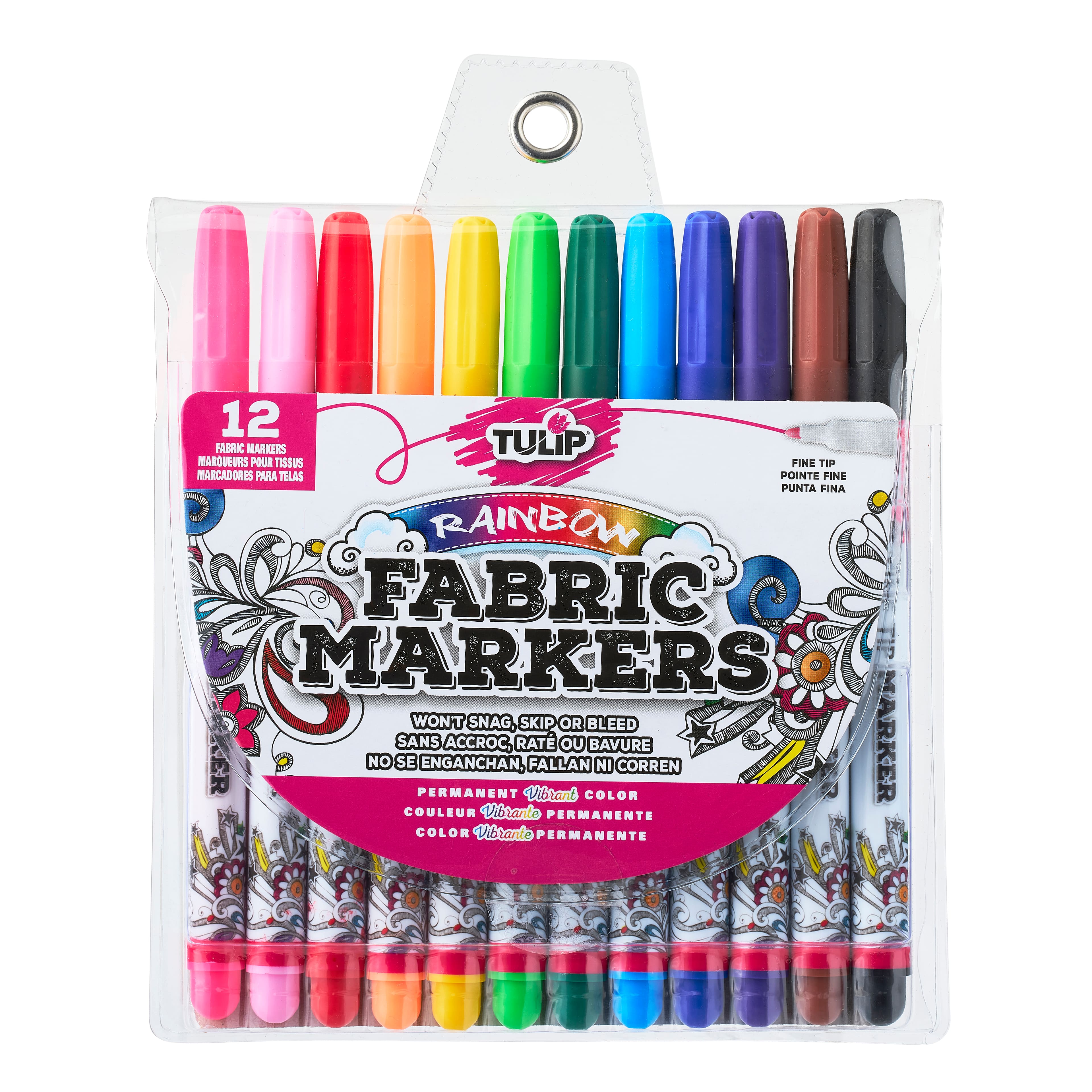 12 Packs: 12 ct. (144 total) Tulip® Fabric Markers® Fine Writers