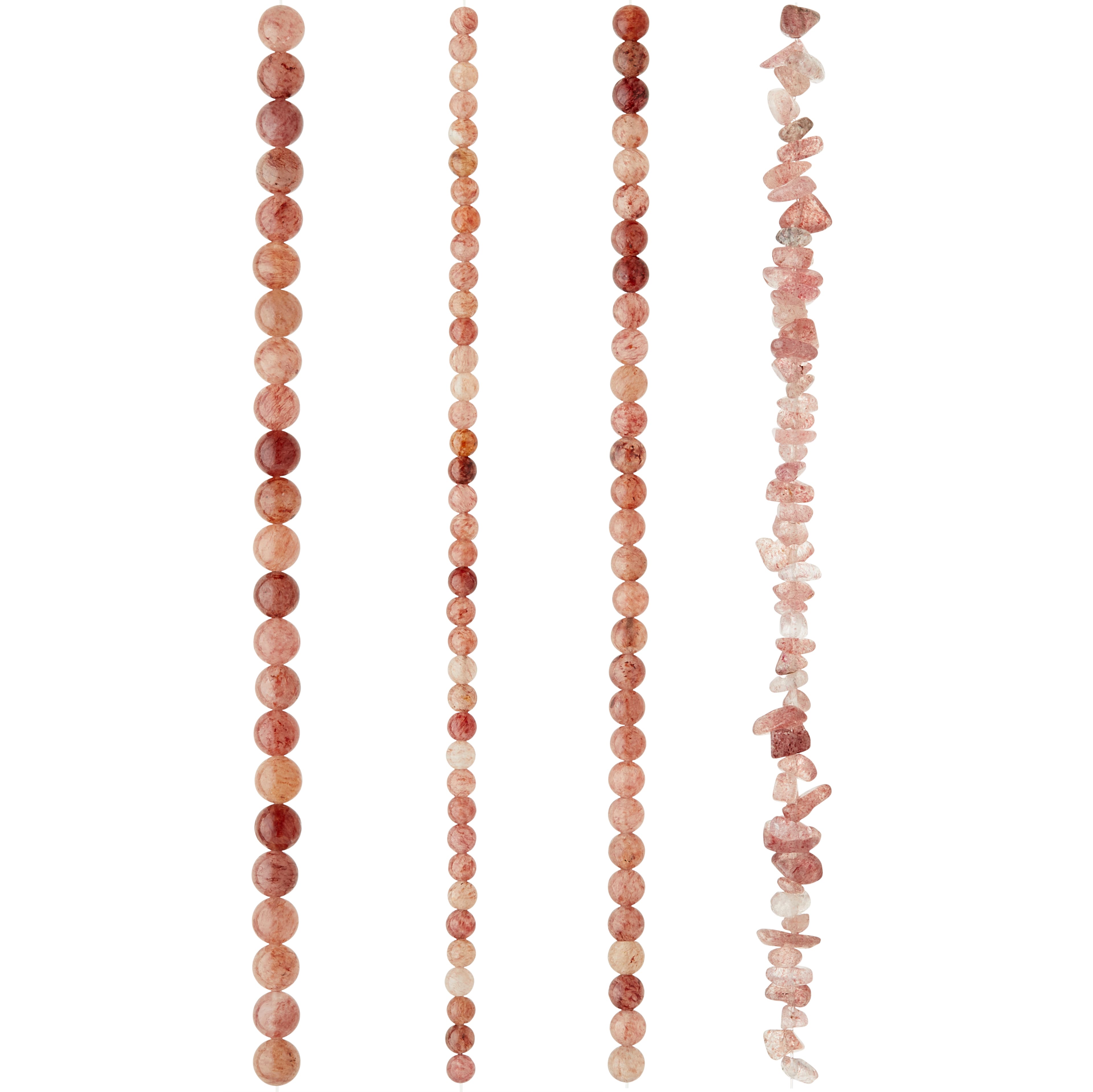 6 Pack: Strawberry Quartz Semi-Precious Beads Value Pack by Bead Landing™