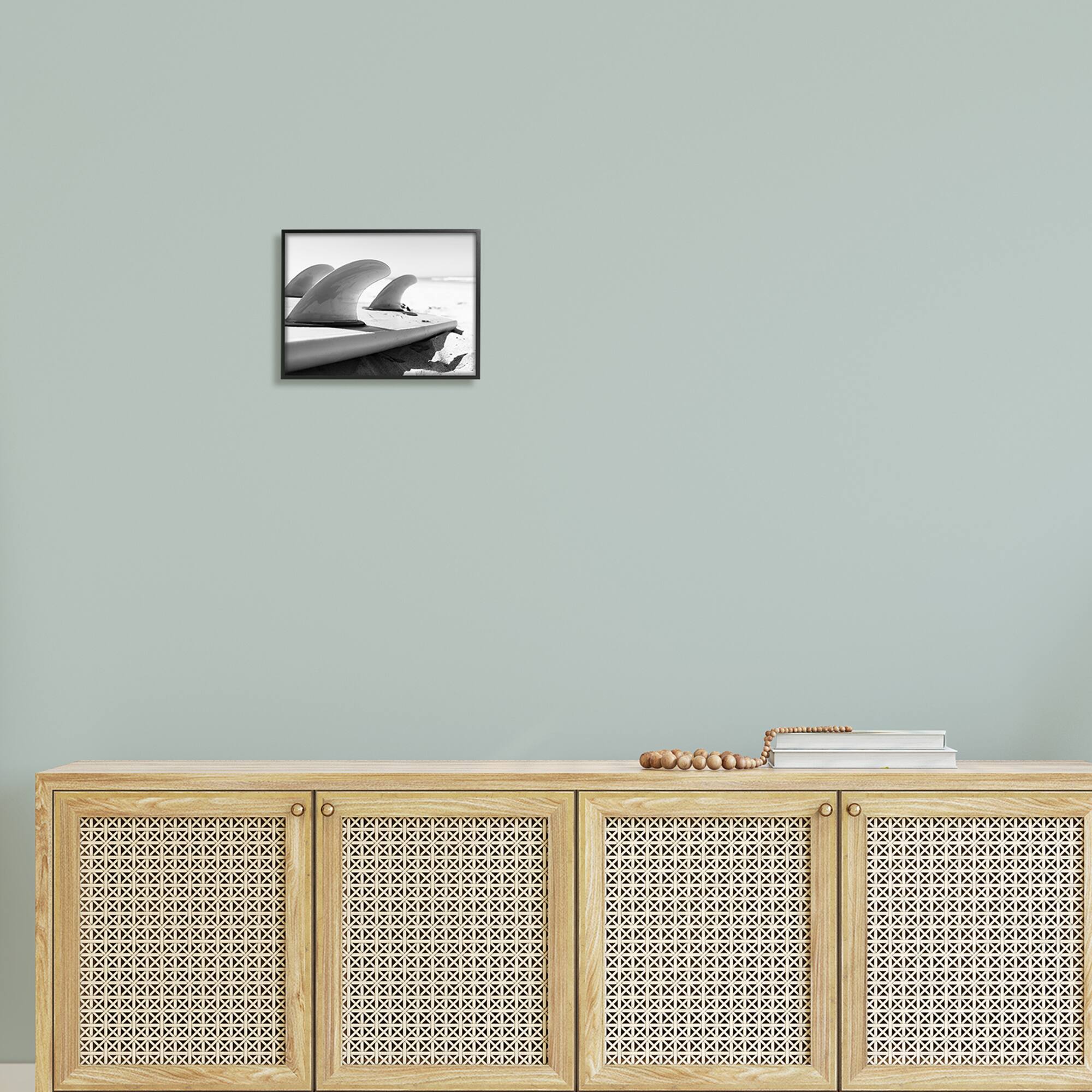 Stupell Industries Surfboard Fins Beach Coast Photography Framed Giclee Art