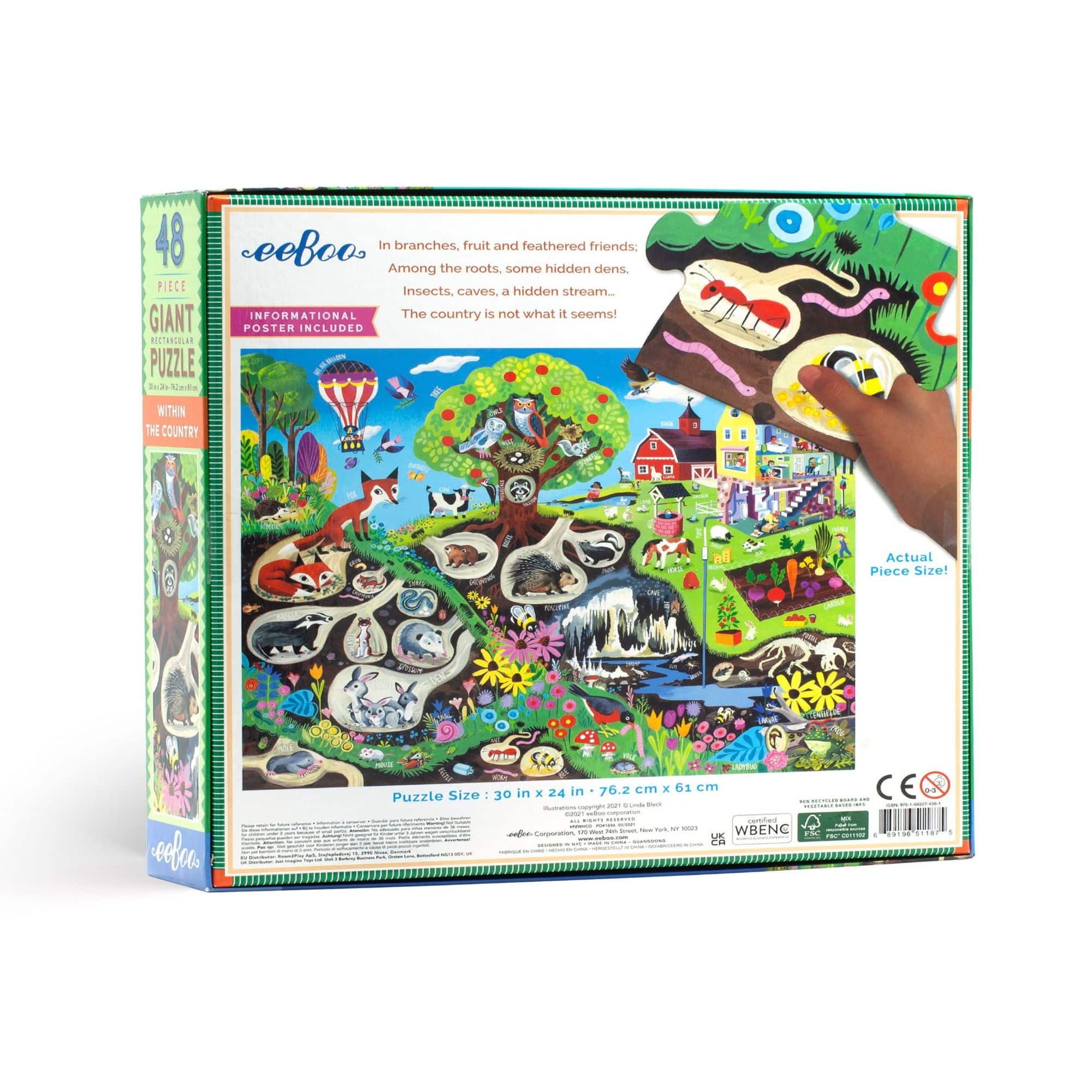 eeBoo Within the Country 48 Piece Giant Floor Jigsaw Puzzle