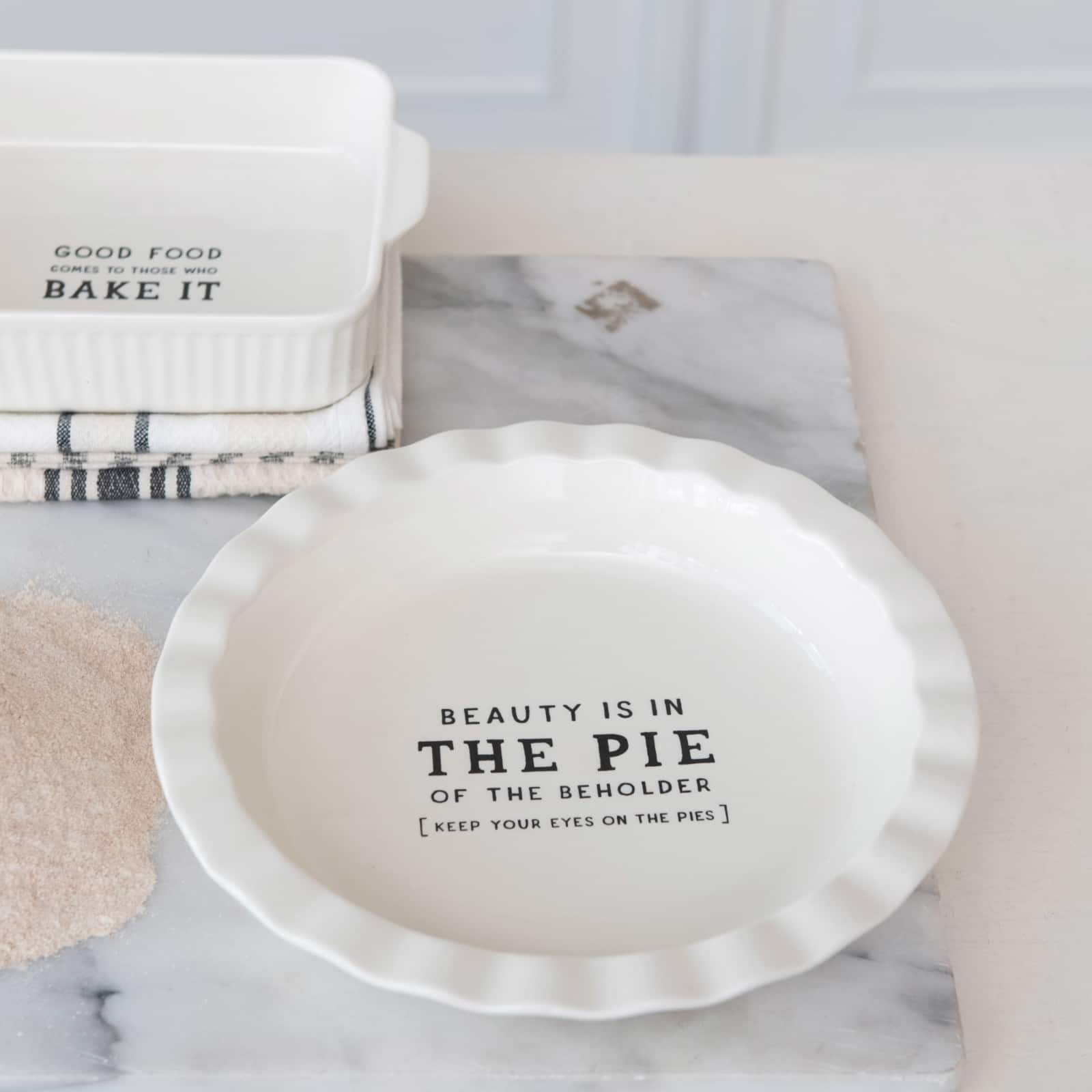 Hello Honey® White 11.25" Round Stoneware Pie Dish