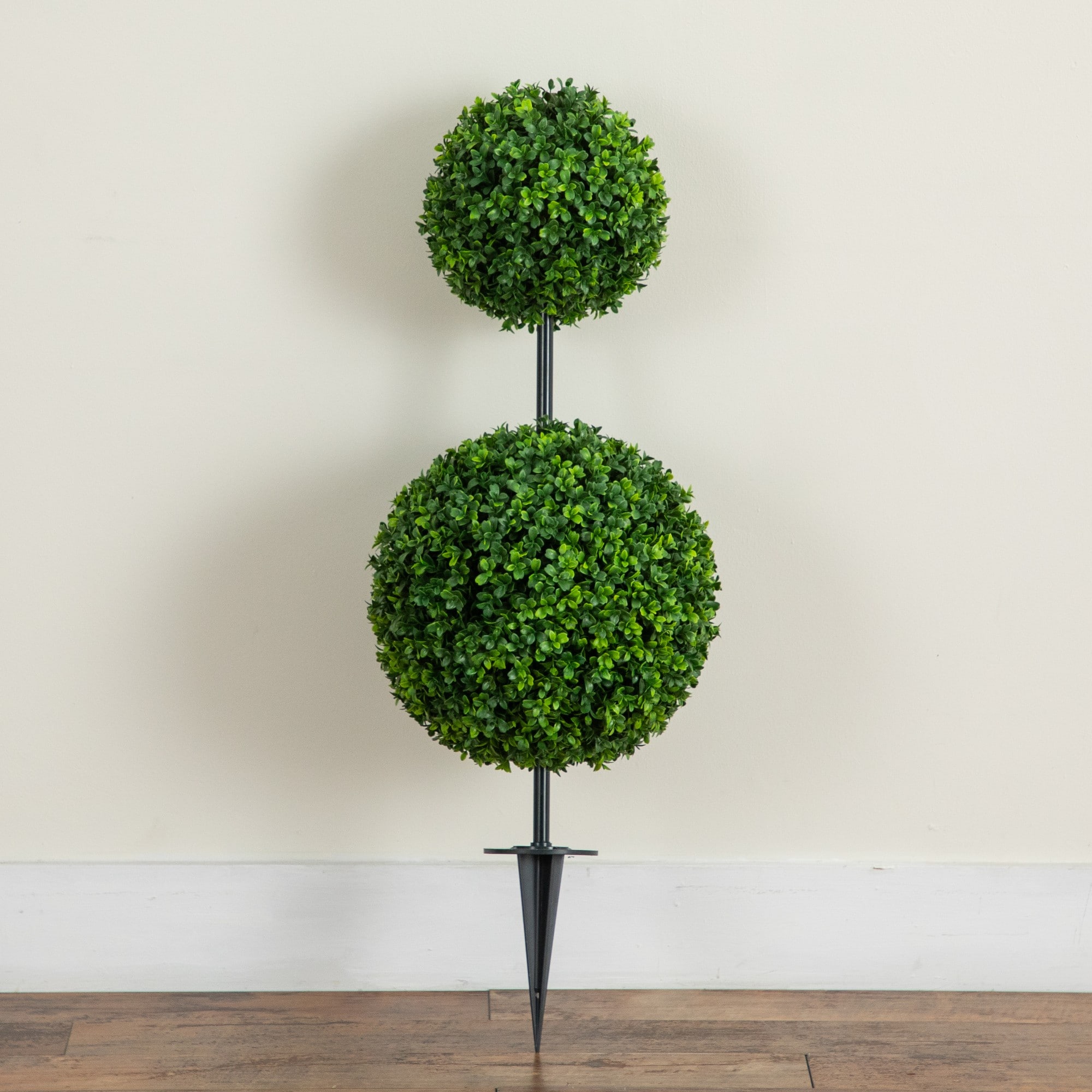 3ft. UV Resistant Artificial Boxwood Topiary with Integrated Ground Stake (Indoor/Outdoor)