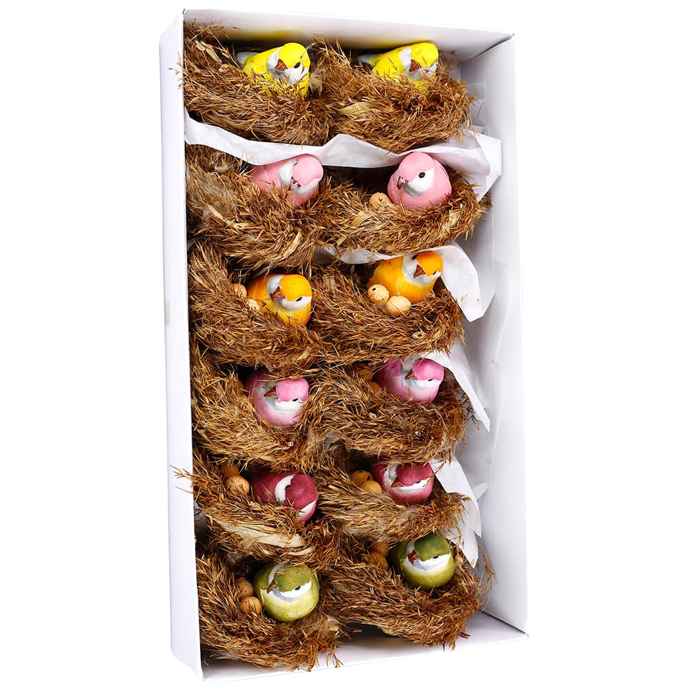 JAM Paper 3.5" Multicolored Floral Accessories Nesting Bird, 12ct.