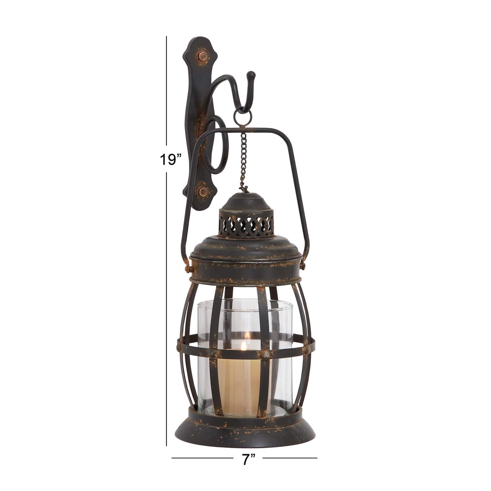 19'' Bronze Iron Rustic Candle Wall Sconce